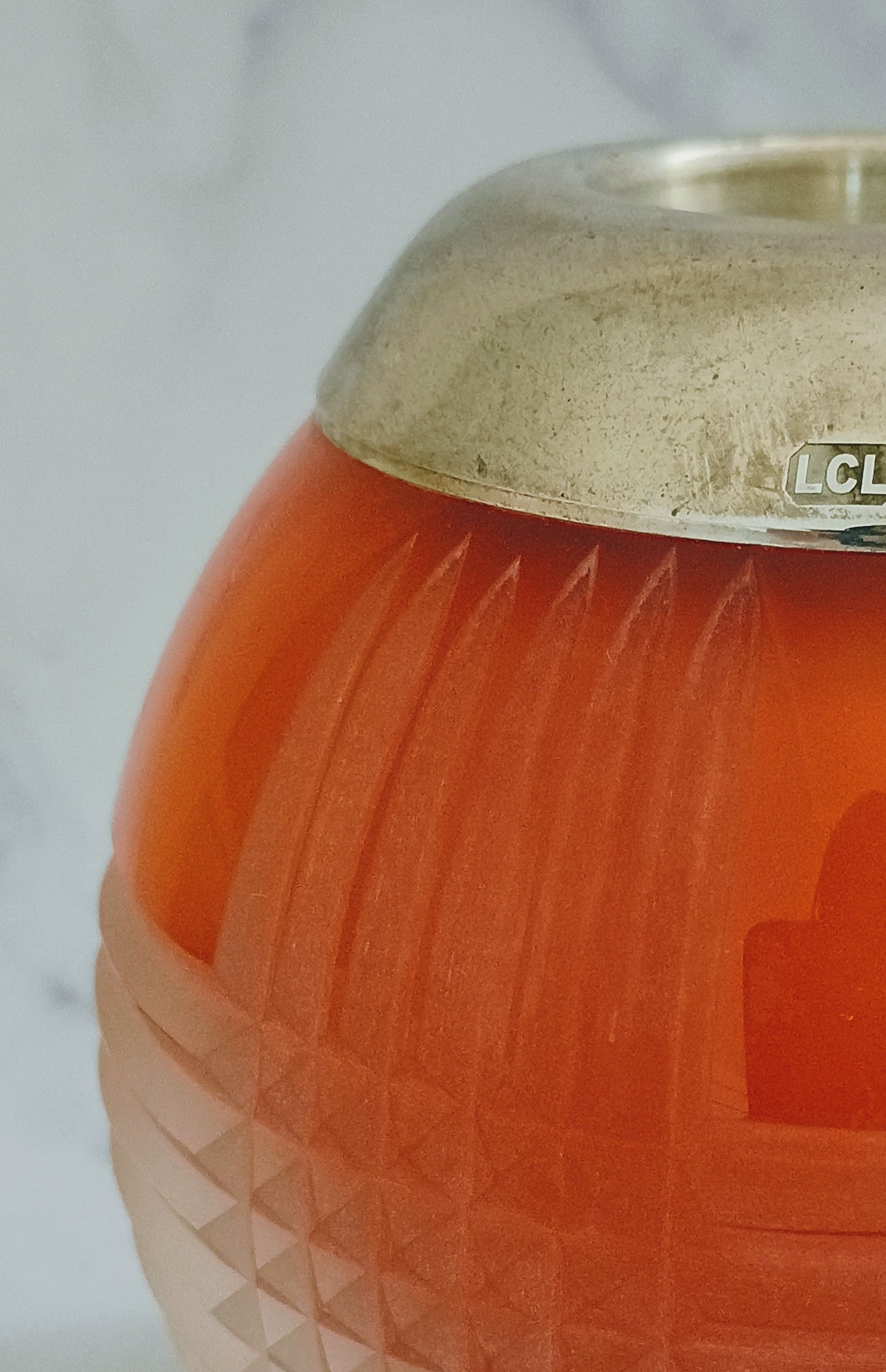 English Blush Cut Glass Large Match Striker
