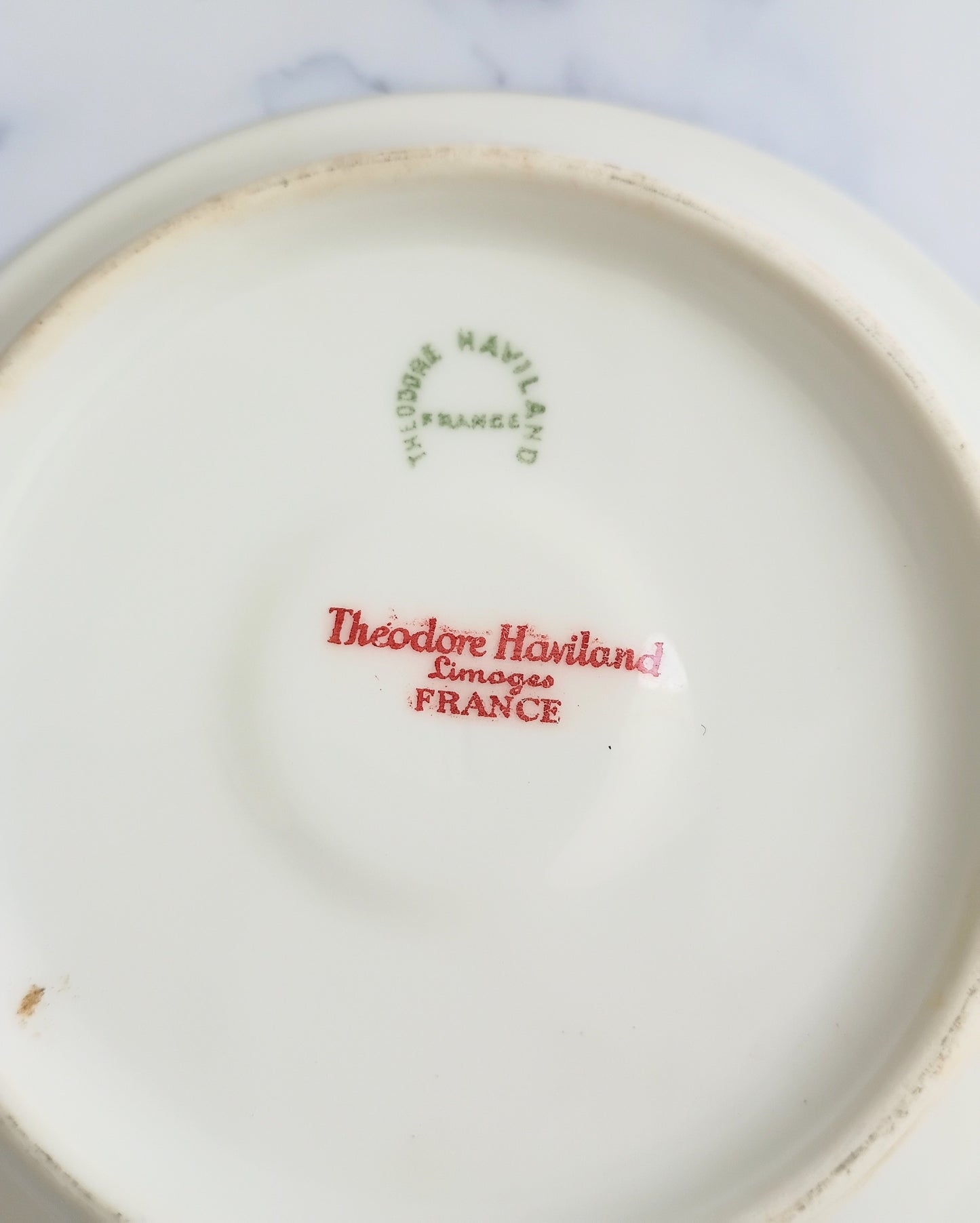 Vintage French Francs Black Rim Tipping 5" Plate