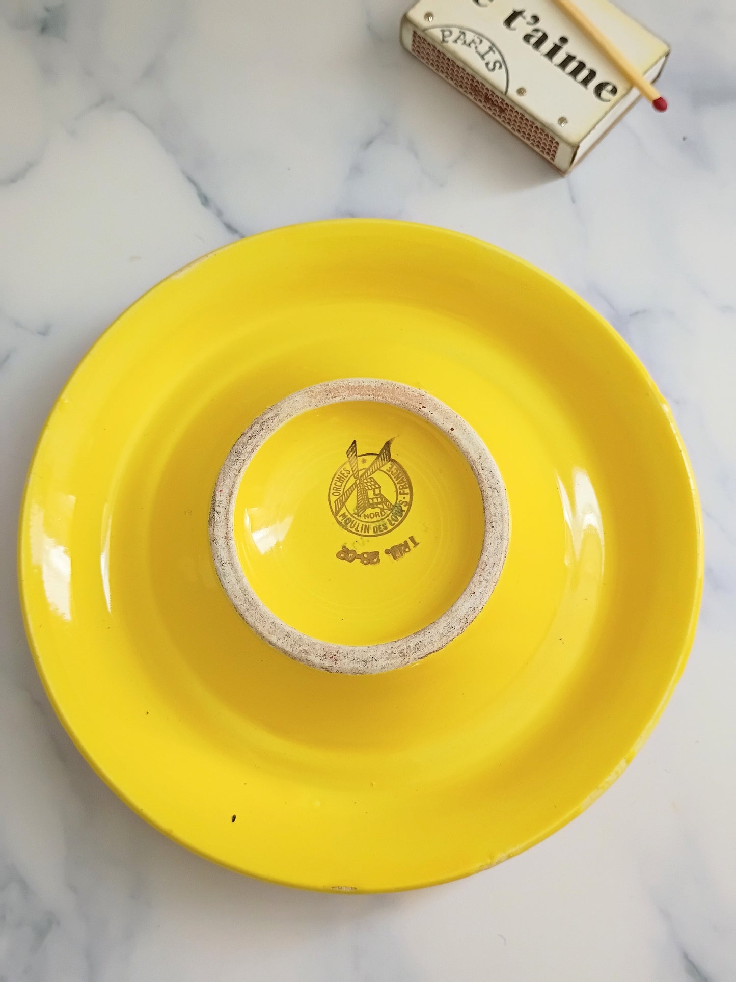 French Vintage Yellow Suze Ashtray