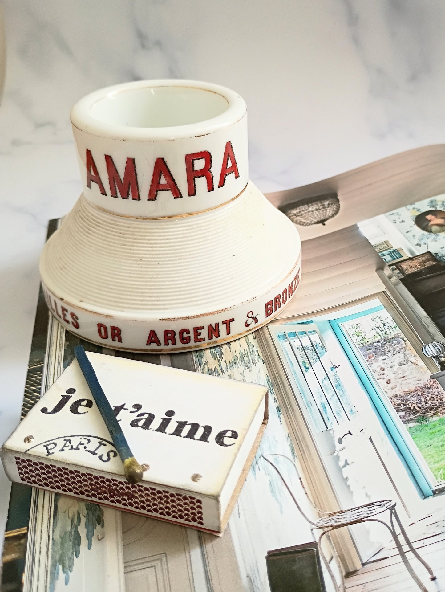 Vintage French Red Amara Nice Advertising Match Striker