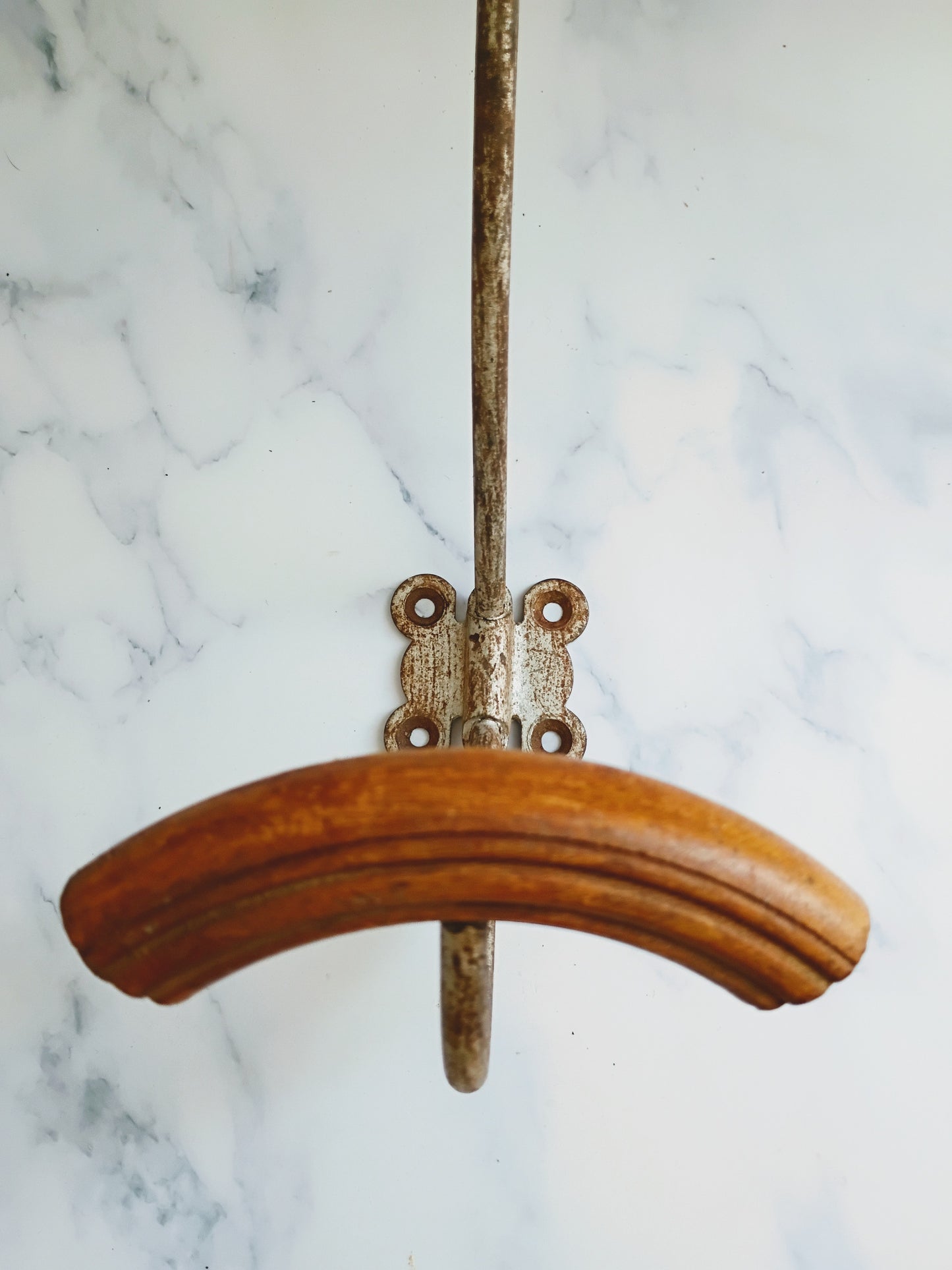 Vintage French Wood & Metal Coat Hook N°7
