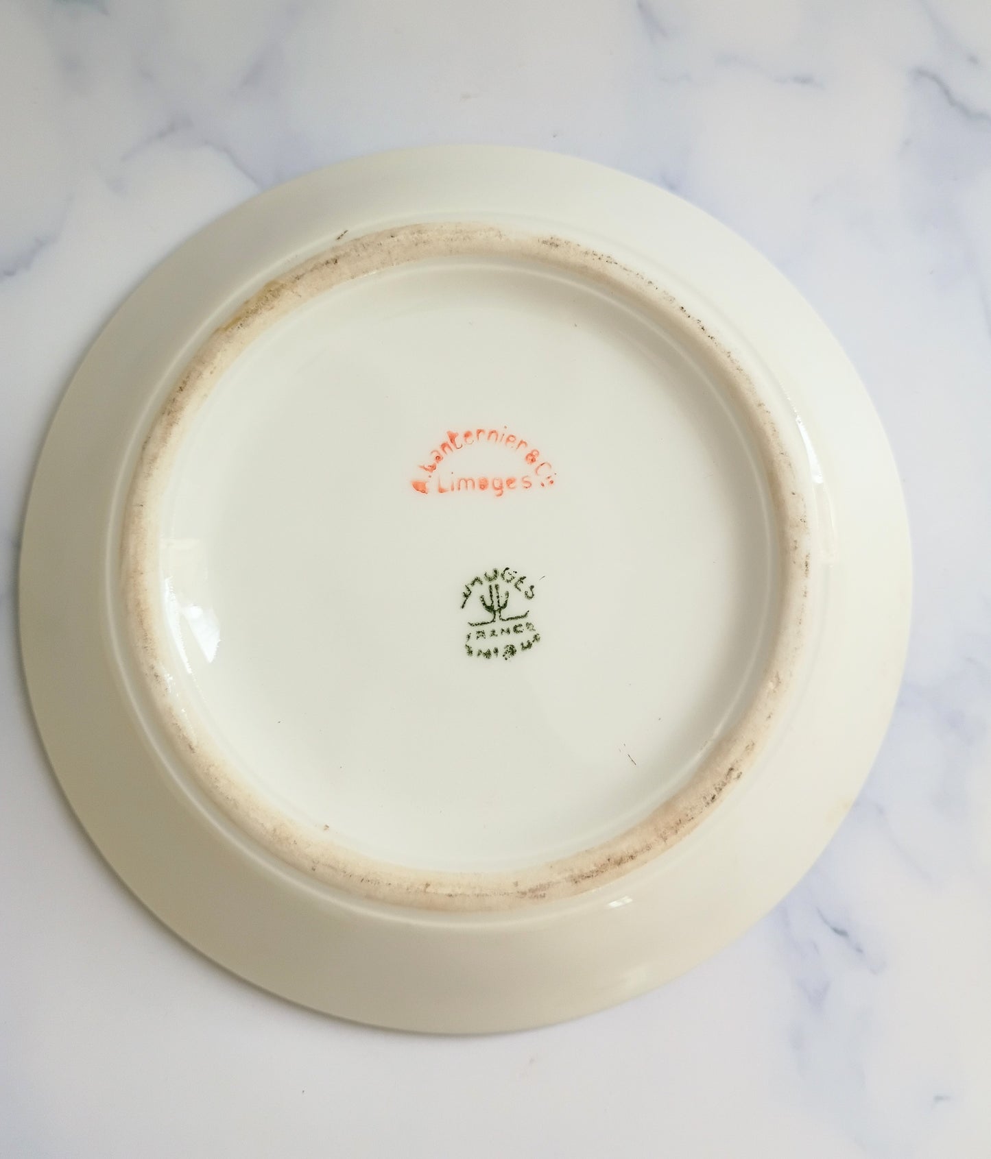 Vintage French Francs Blue Rim Cafe 4" Saucer