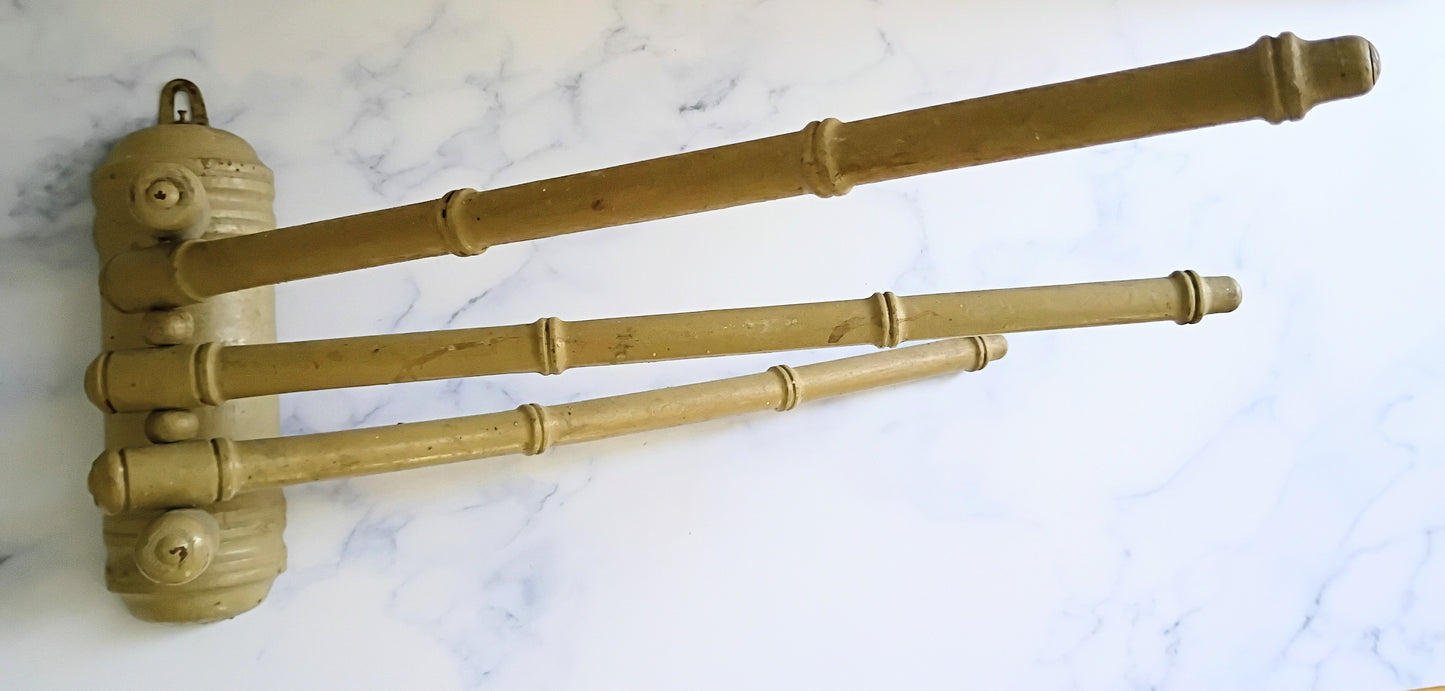Vintage French Faux Bamboo Swivel Towel Rack