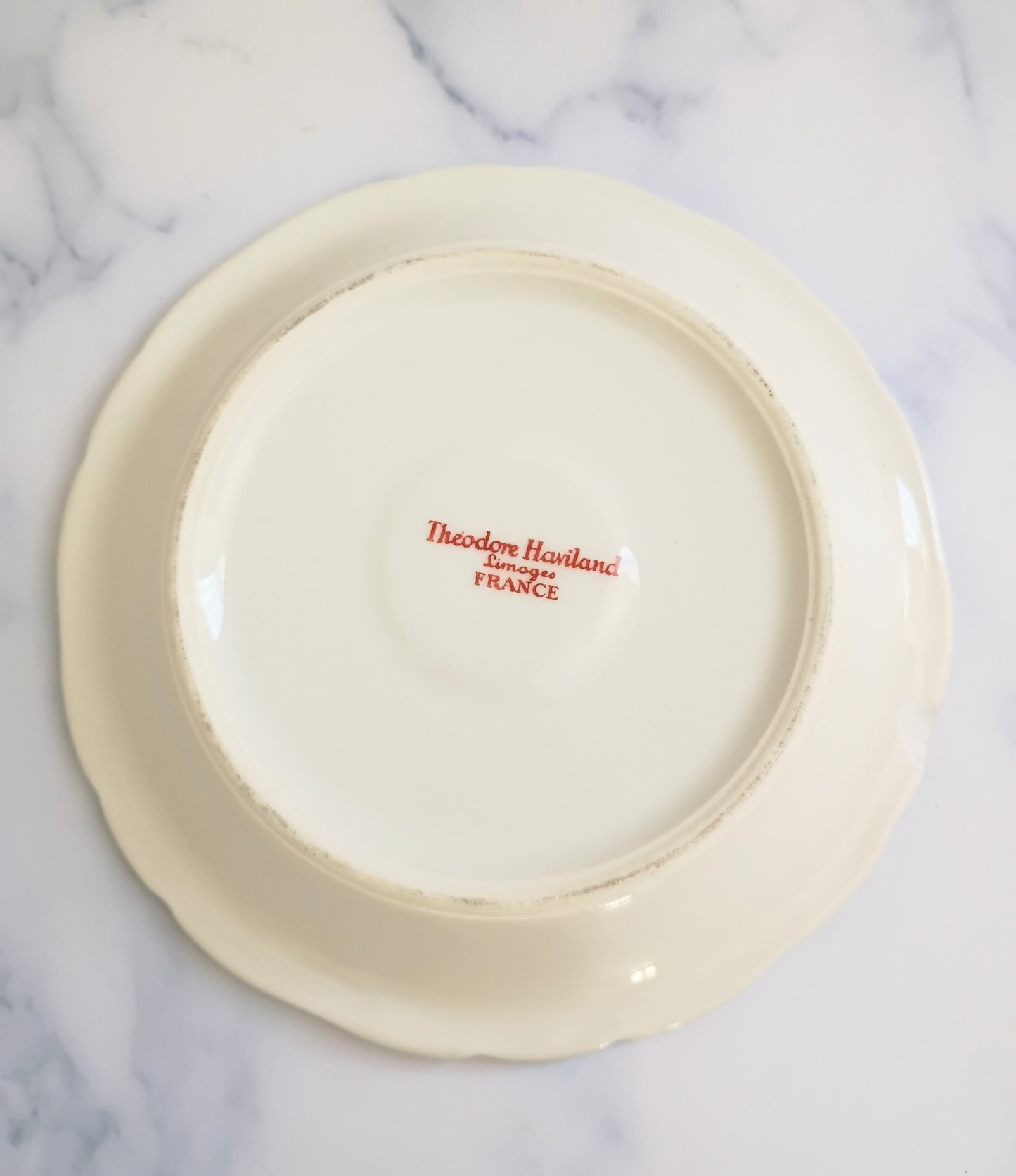 Vintage French Francs Blue Rim Cafe 5" Saucer