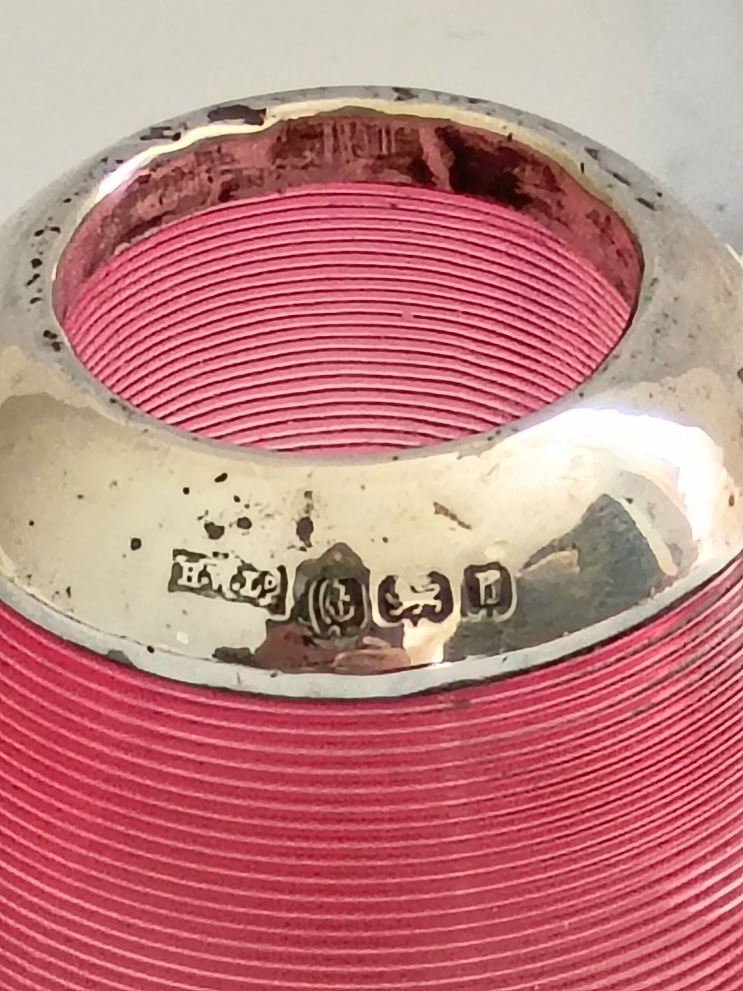 Antique 1901 English Cranberry Pink Glass Match Striker