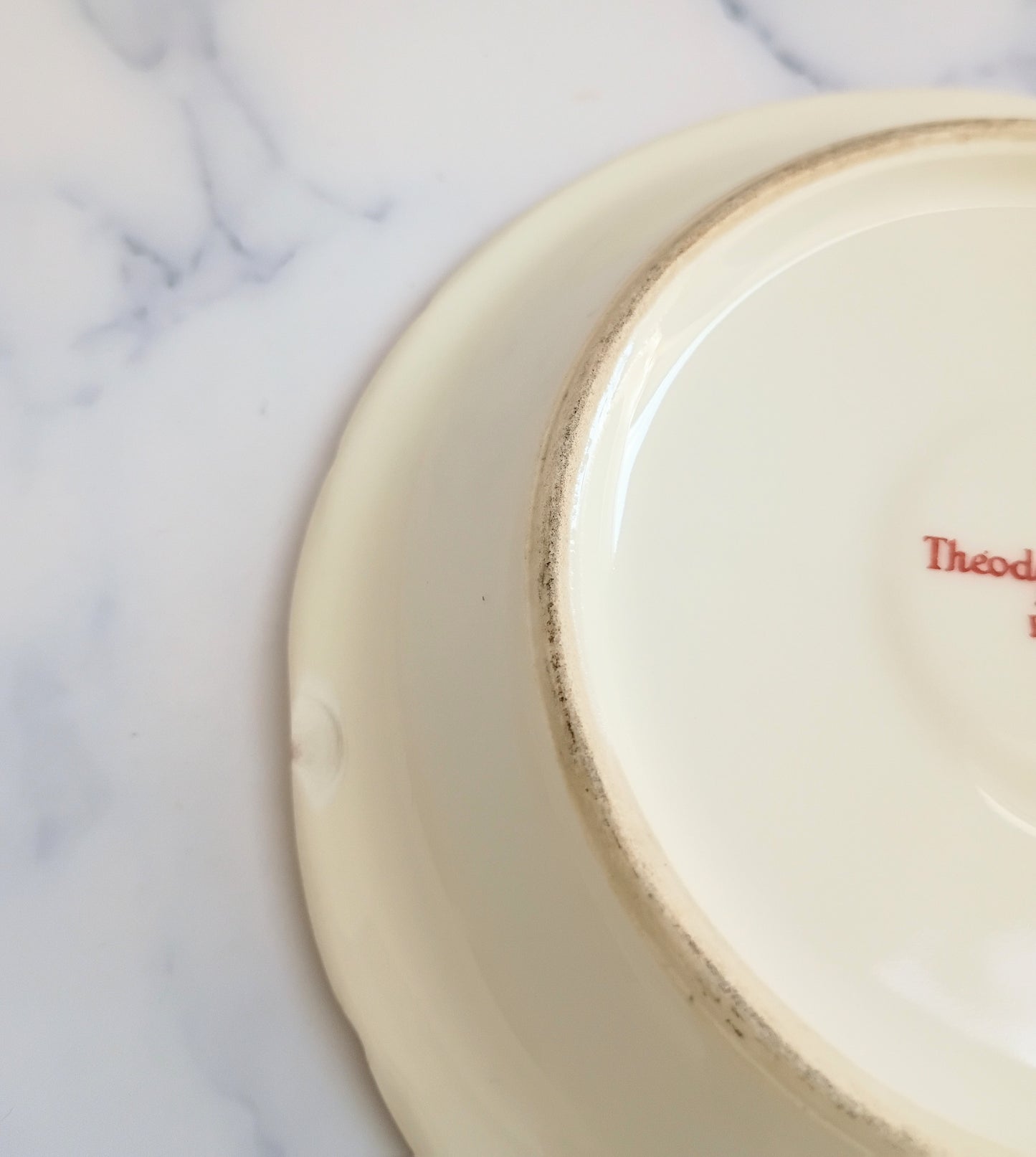 Vintage French Limoges Pink Rim Tipping Saucer