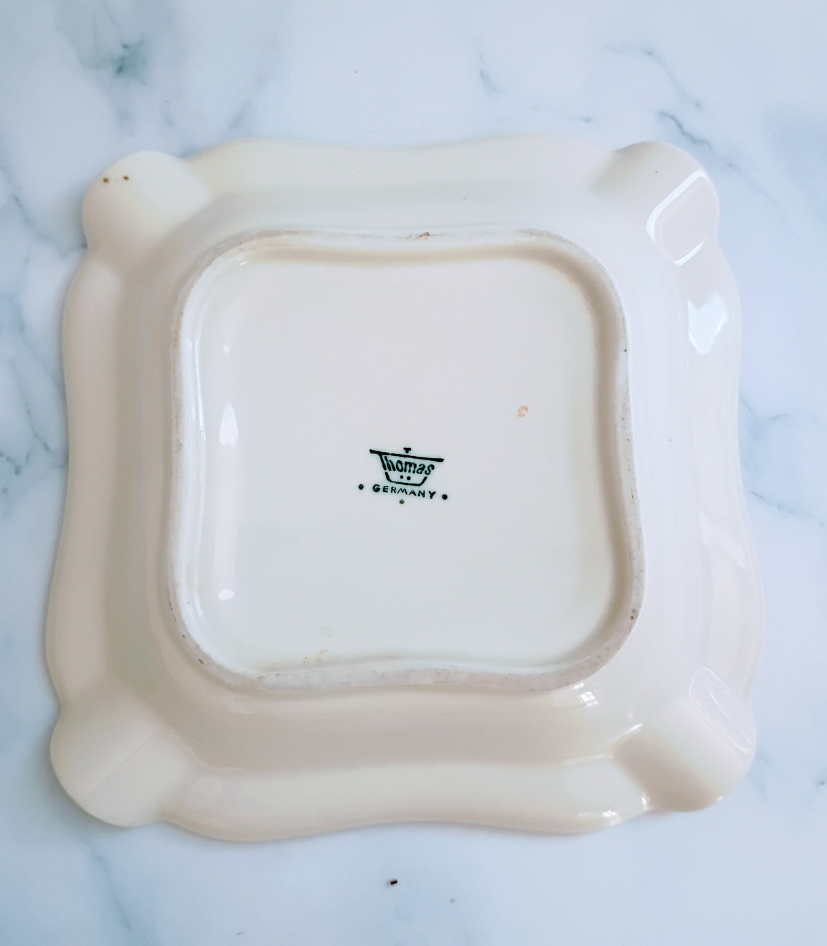 Vintage German Asbach Uralt Gold Emblem Cream Porcelain Ashtray