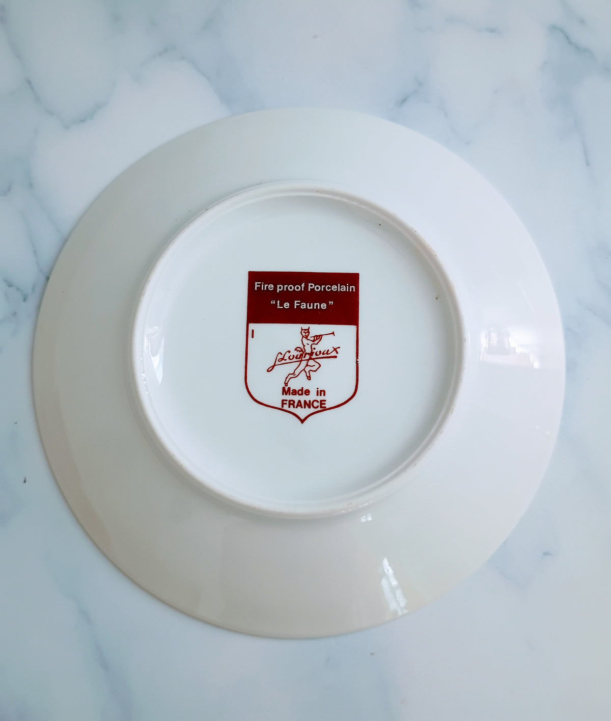 Vintage French Mid-Century Light Blue Bistro Saucer 5"- Au Papillon Bleu