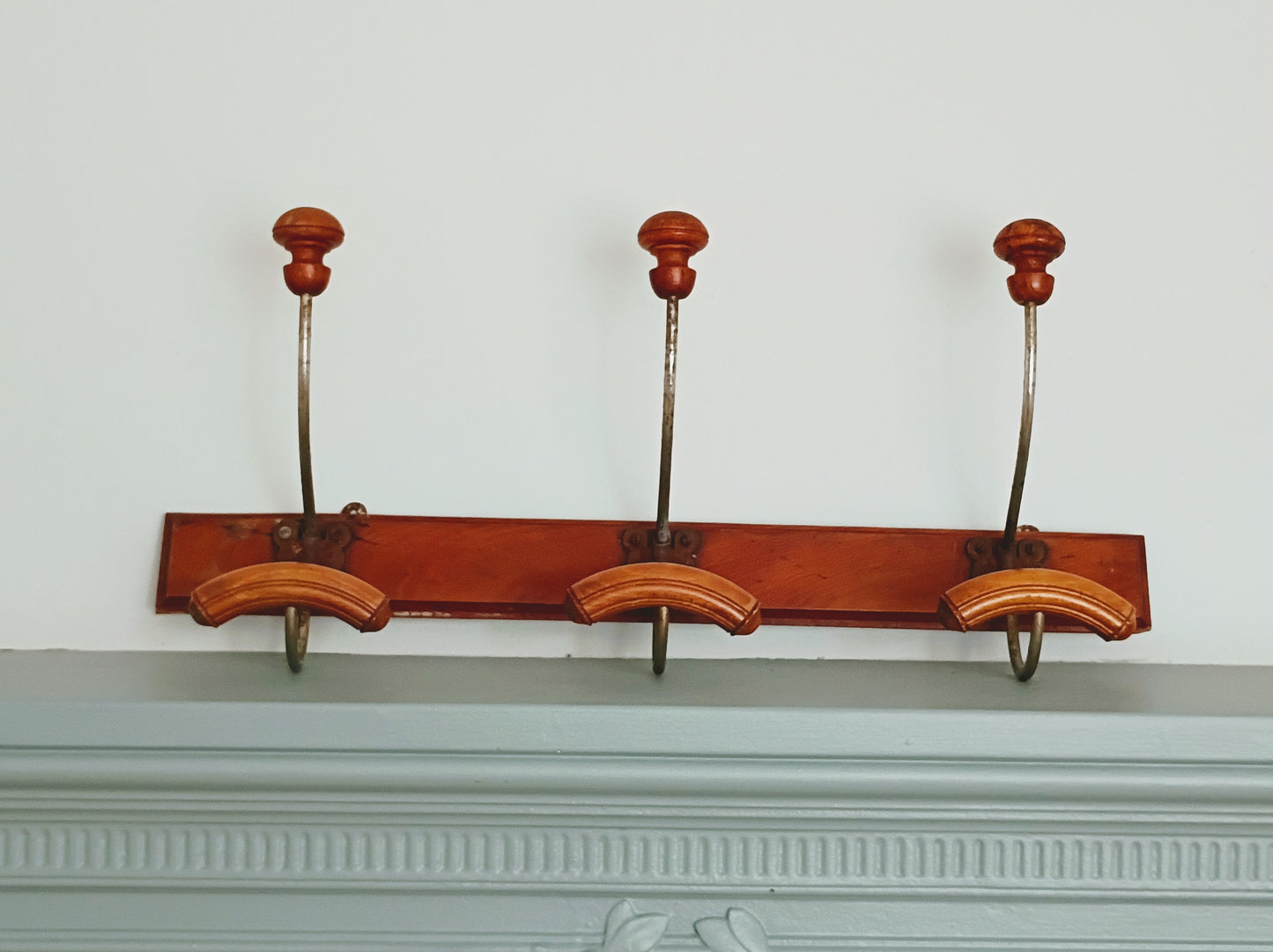 Antique French Bistro 3 Hook Coat Rack