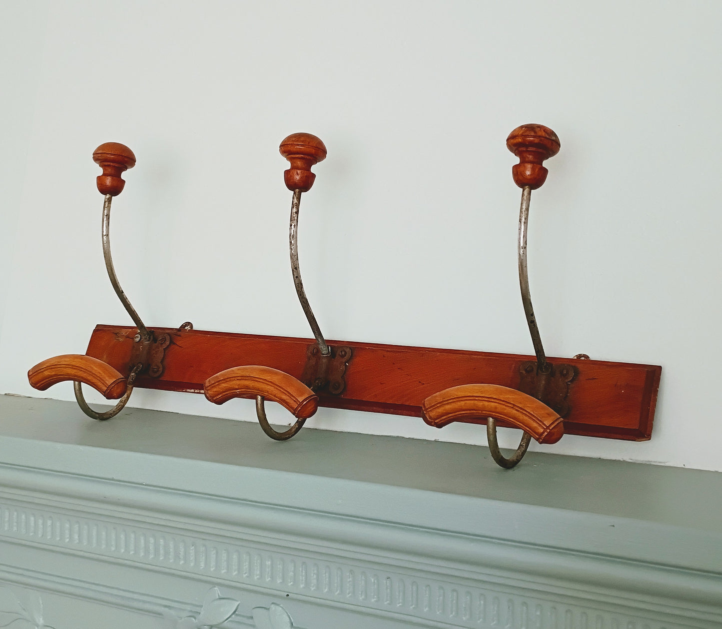 Antique French Bistro 3 Hook Coat Rack