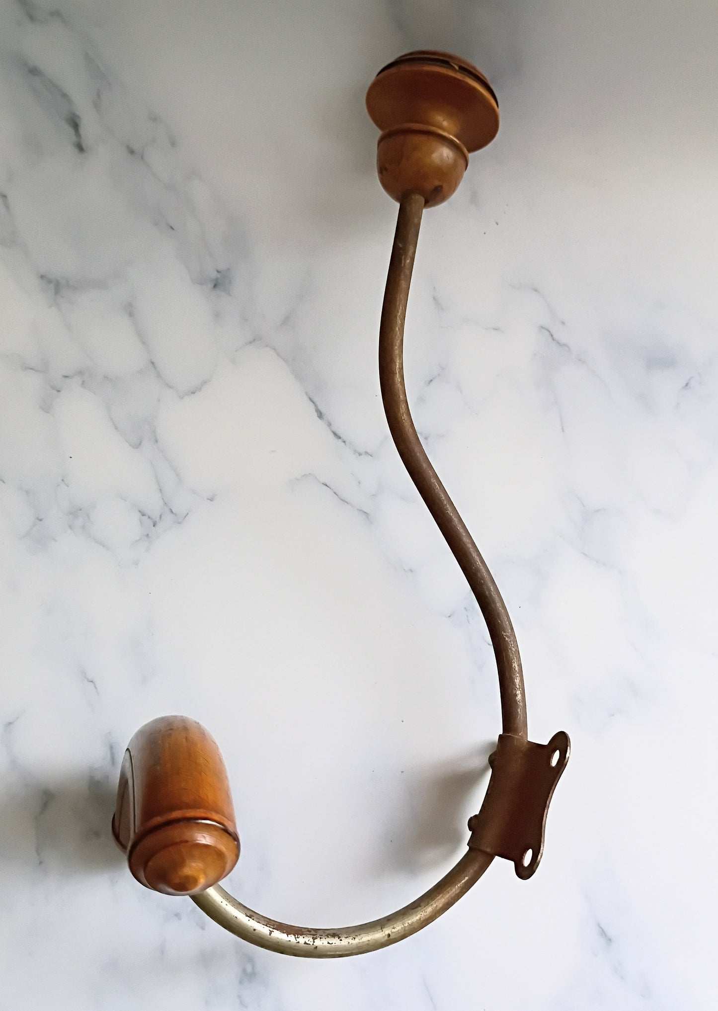 Vintage French Wood & Metal Coat Hook N°1