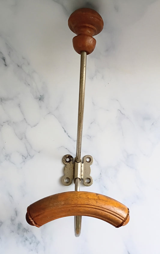 Vintage French Wood & Metal Coat Hook N°1