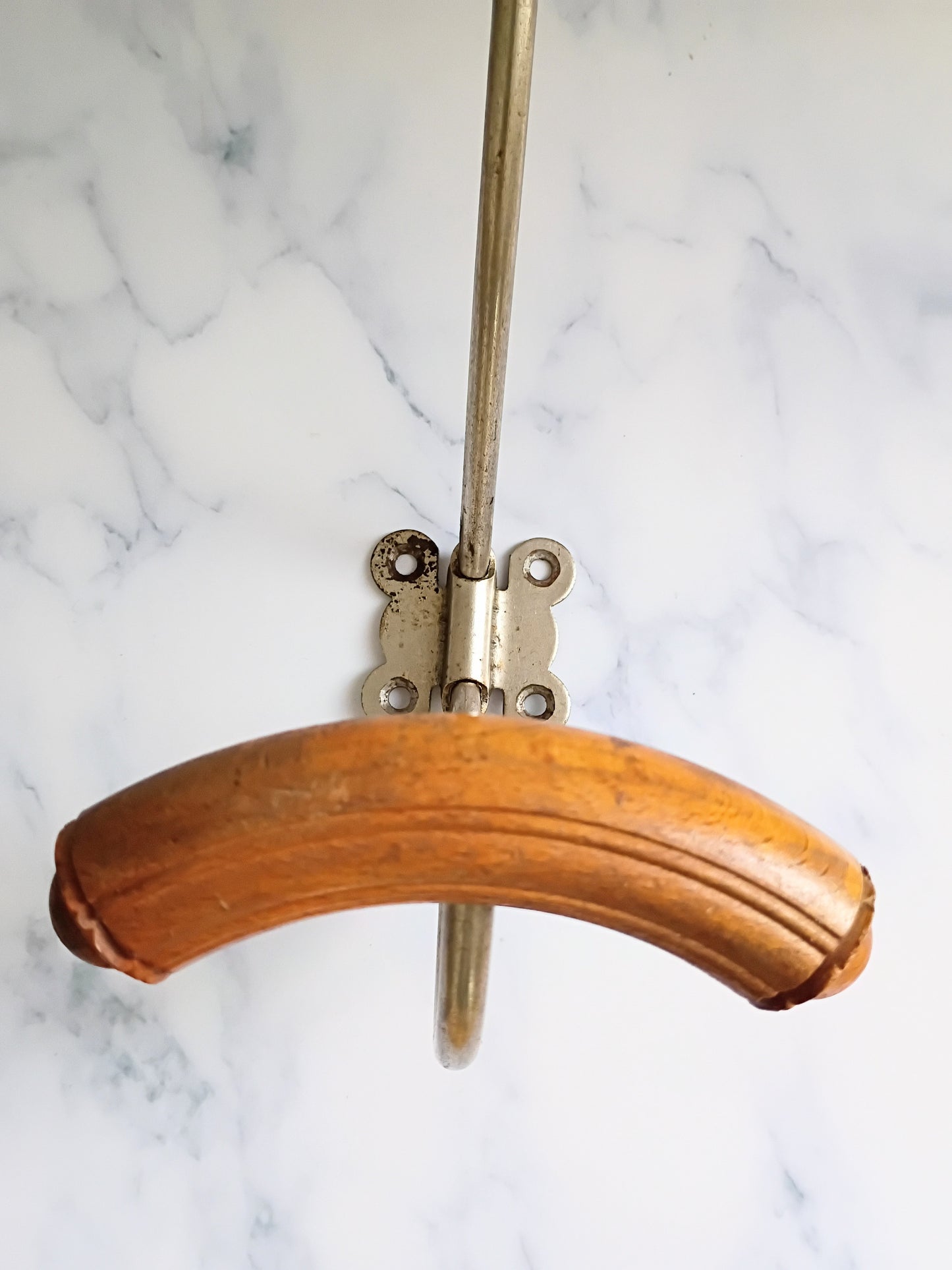 Vintage French Wood & Metal Coat Hook N°1