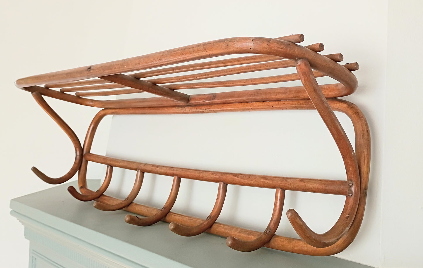 Antique Thonet Bentwood 7 Hook Coat Rack