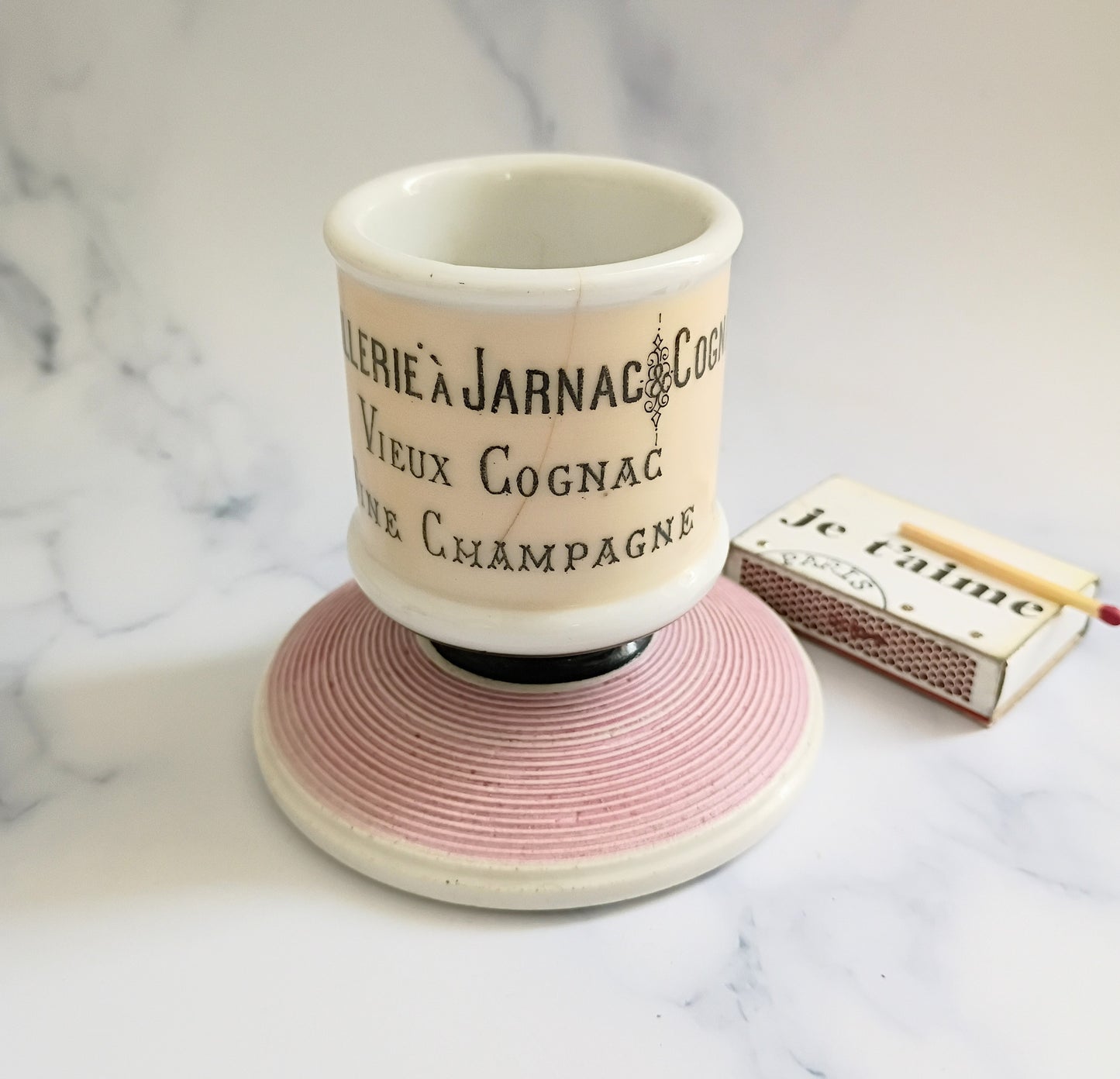 Vintage French Pink Moussours & Delignac Advertising Match Striker