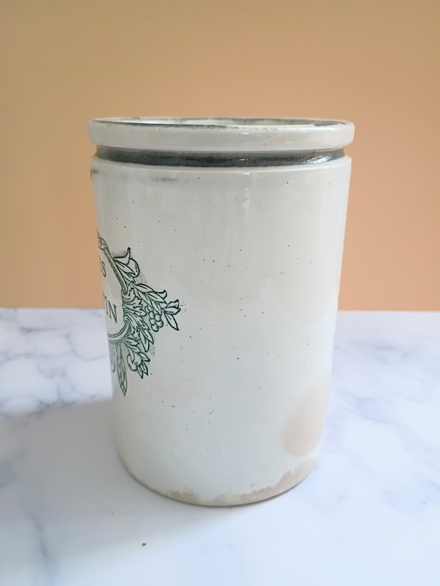 Antique French Felix Potin Jam Ironstone Jar