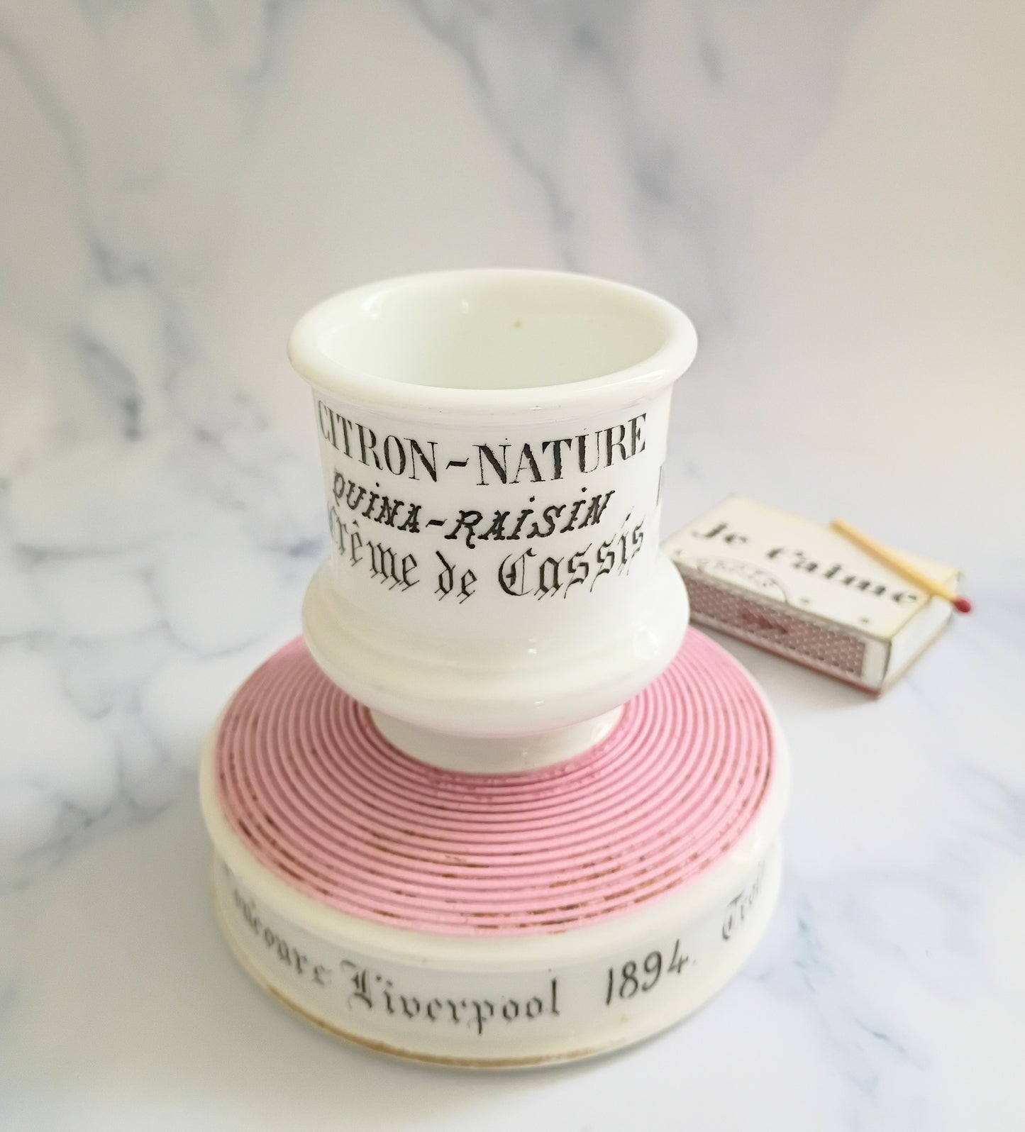 Antique French Paris Pink Crozet Creme de Cassis Advertising Match Striker