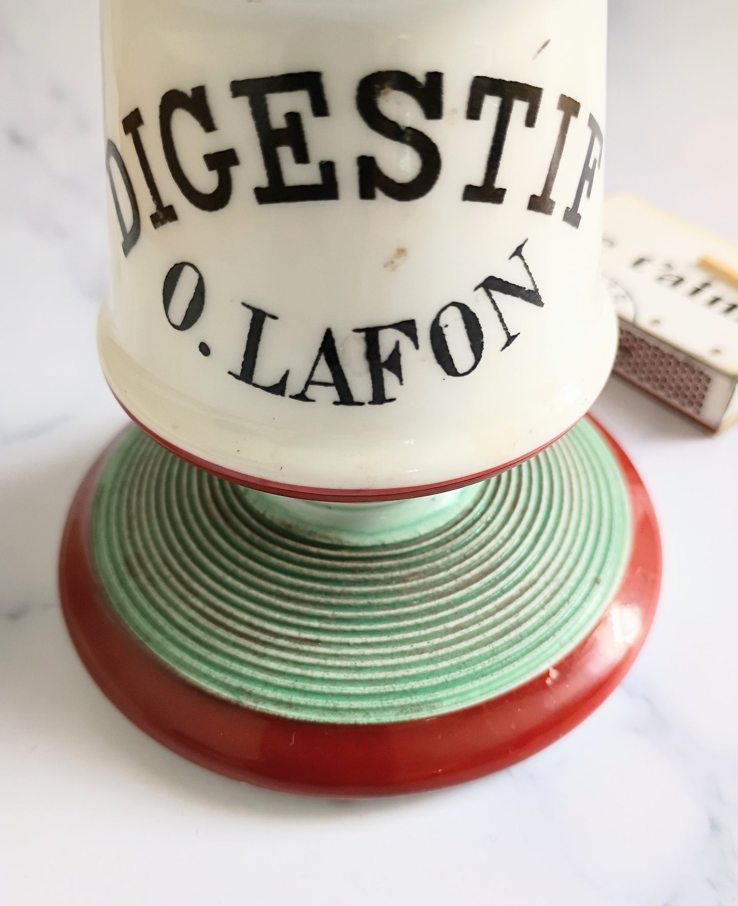 Vintage French Red & Green Digestif Lafon Advertising Match Striker