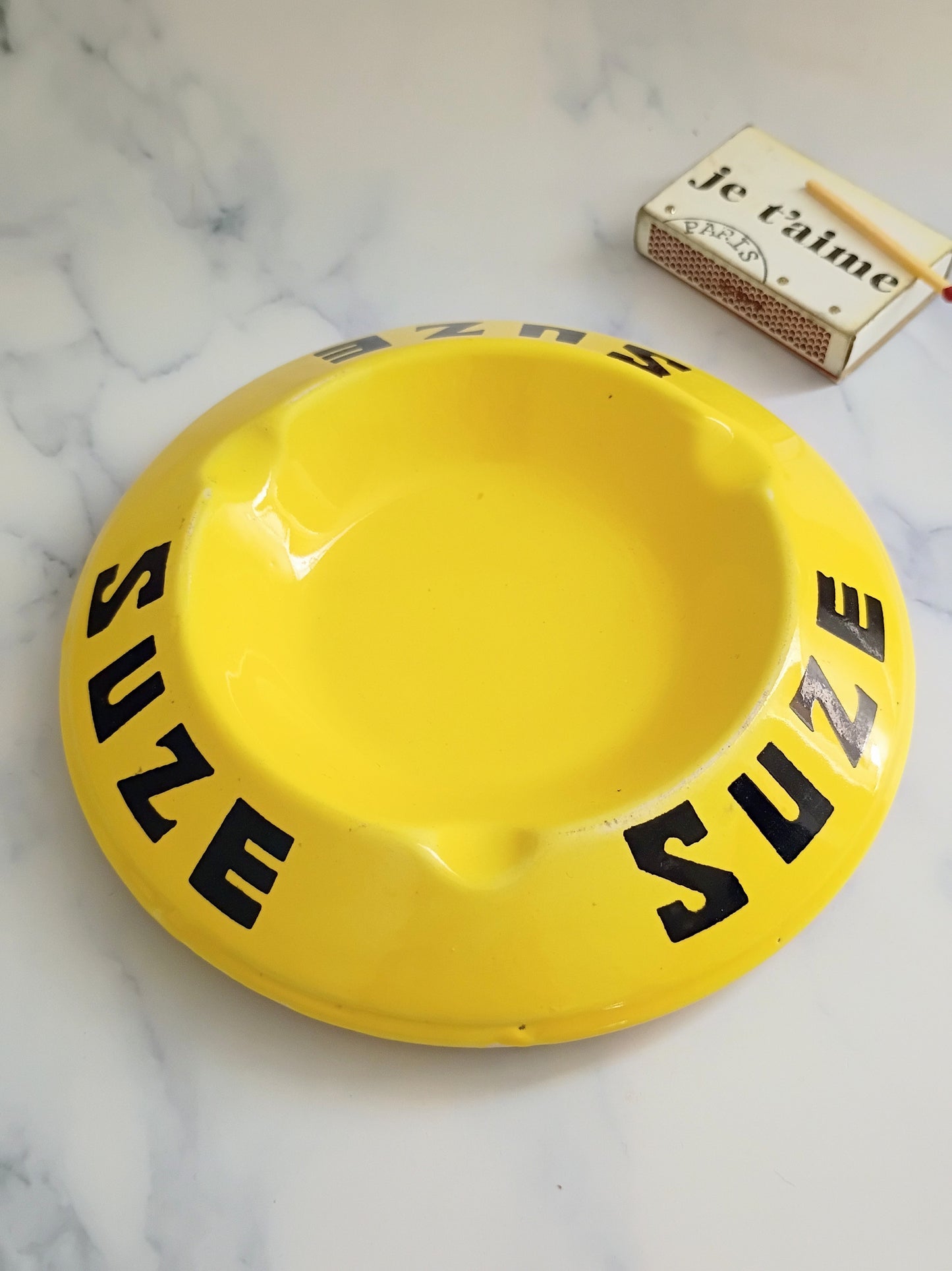 French Vintage Yellow Suze Ashtray