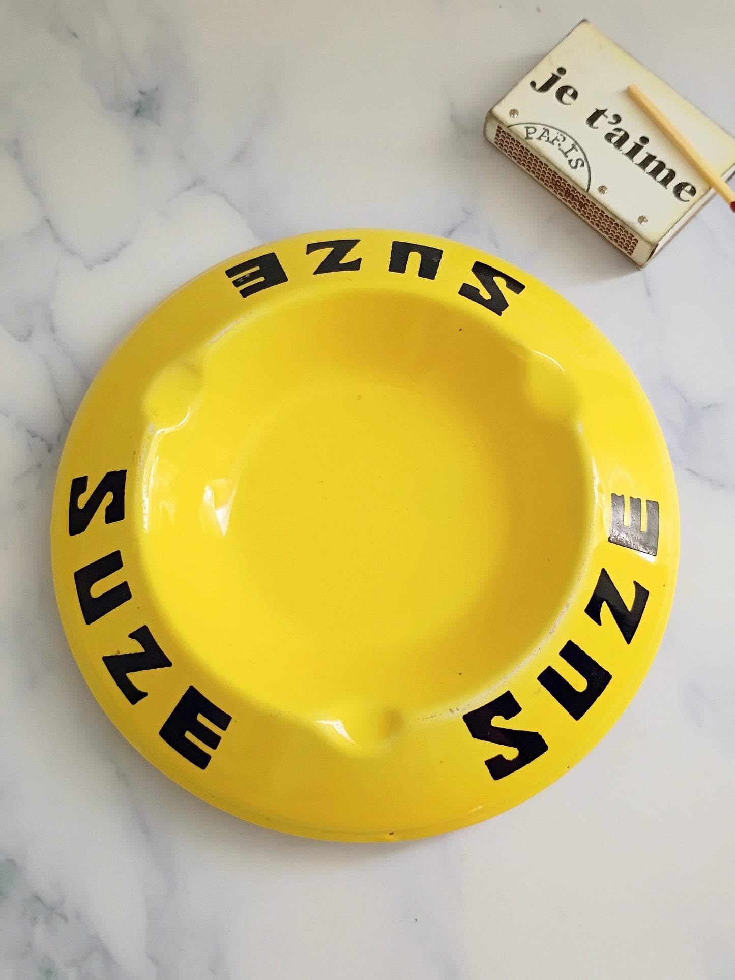 French Vintage Yellow Suze Ashtray