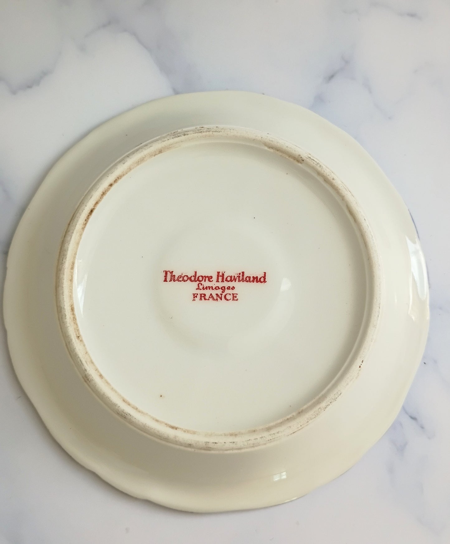 Vintage French Francs Purple Rim Tipping 4" Plate