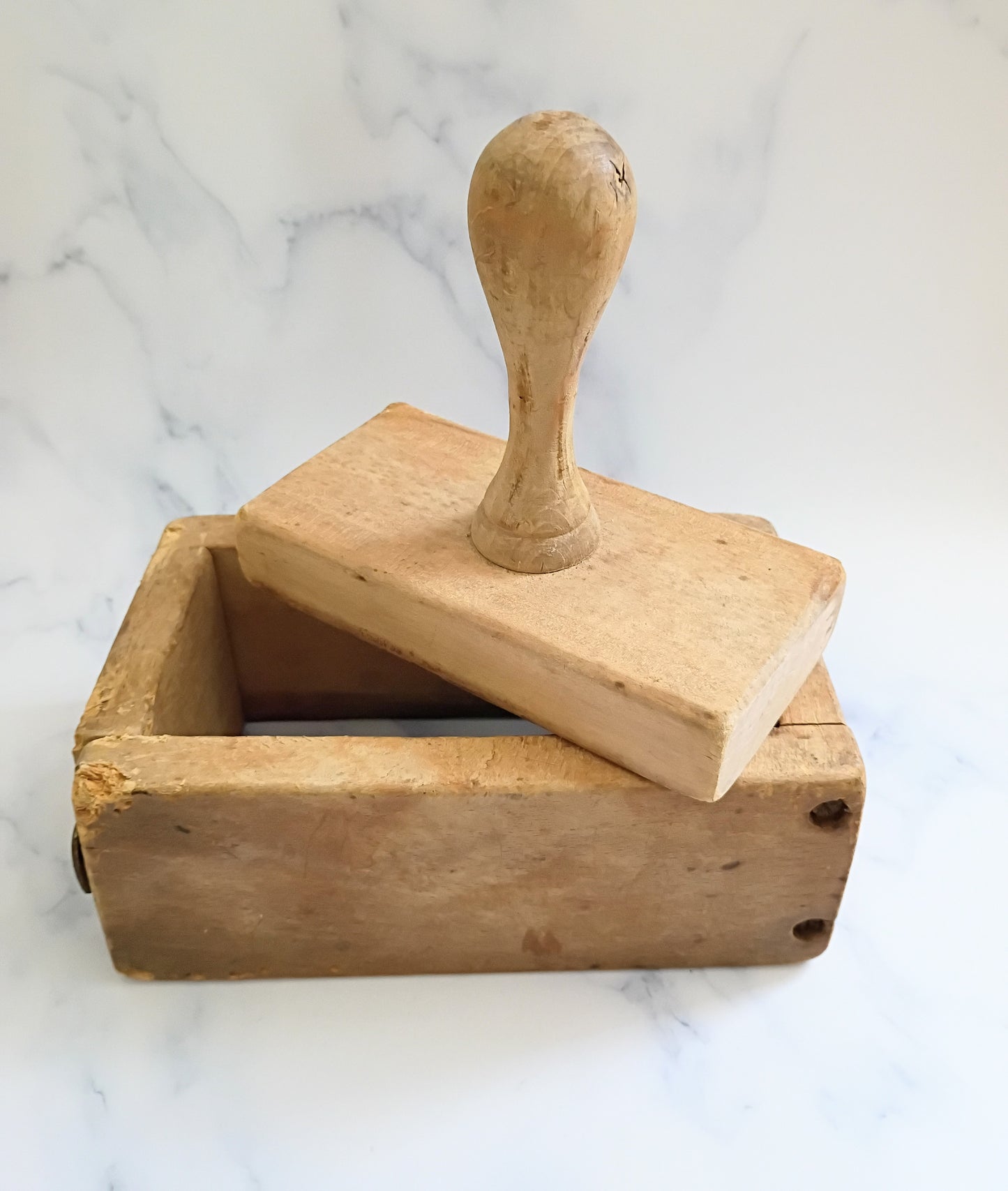 Antique French Hand Carved Wooden Butter Cow Mold