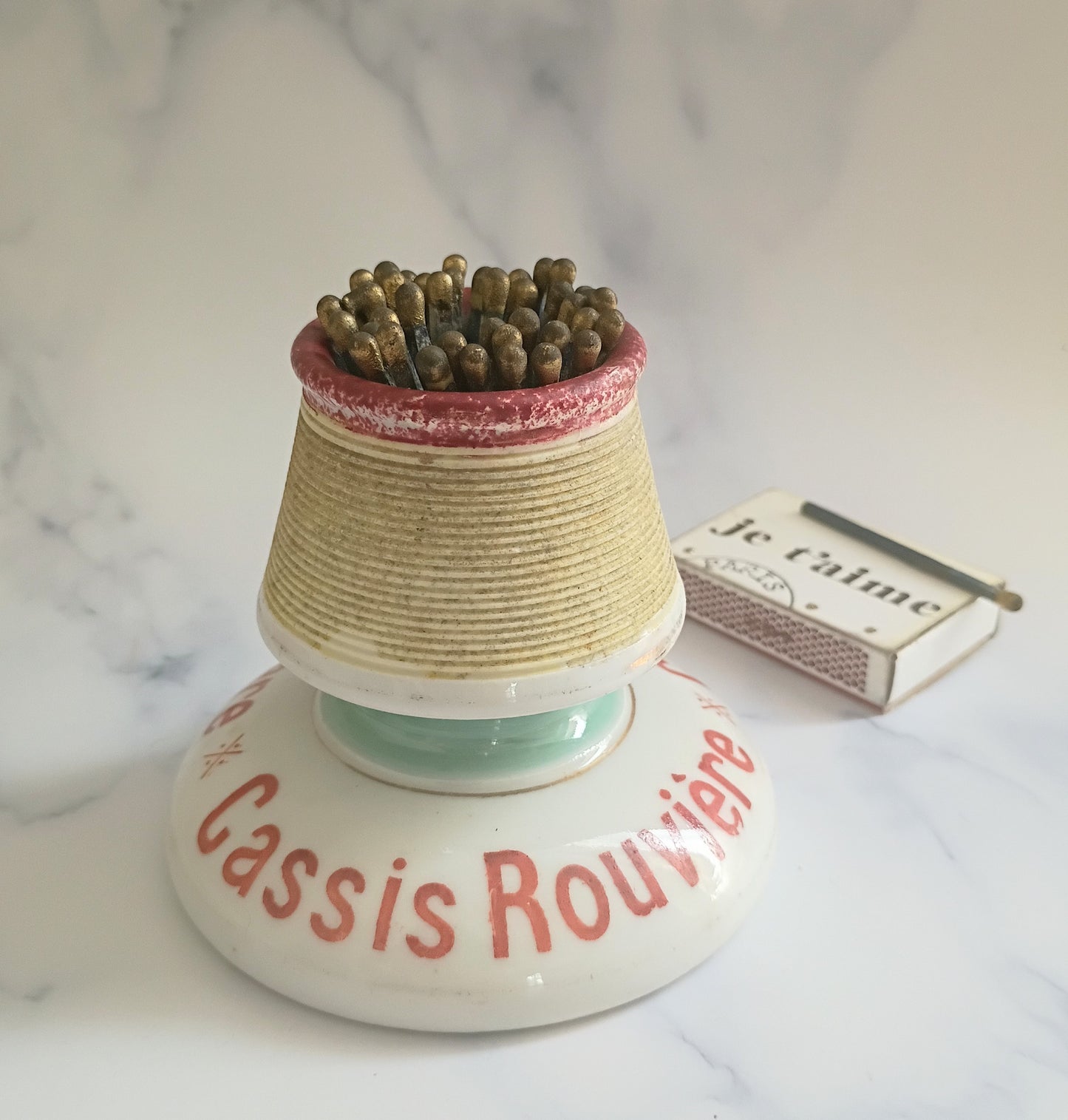 Vintage French Robin Egg Blue Cassis Rouvière Advertising Match Striker