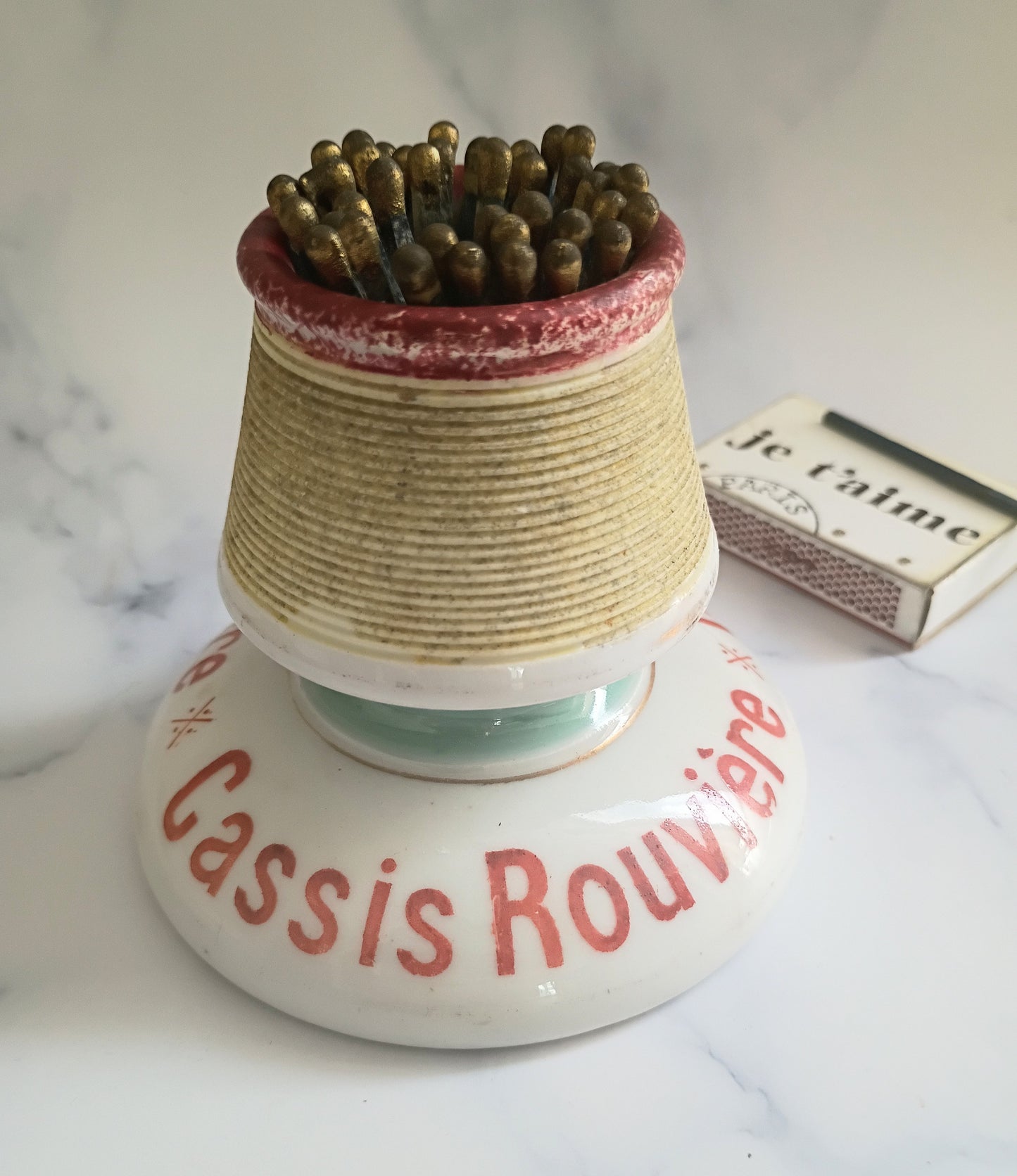 Vintage French Robin Egg Blue Cassis Rouvière Advertising Match Striker
