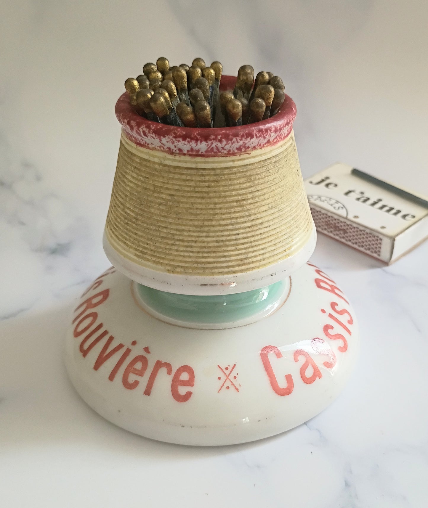 Vintage French Robin Egg Blue Cassis Rouvière Advertising Match Striker