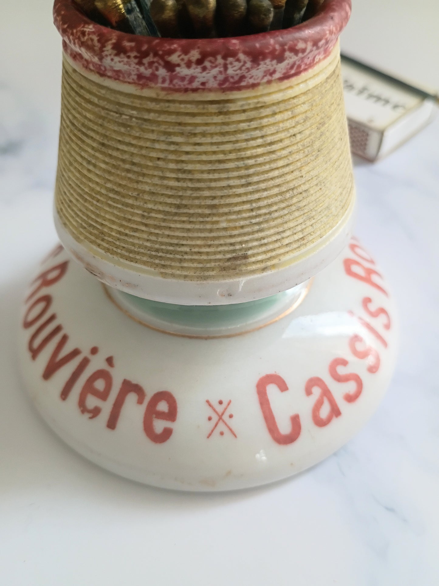 Vintage French Robin Egg Blue Cassis Rouvière Advertising Match Striker