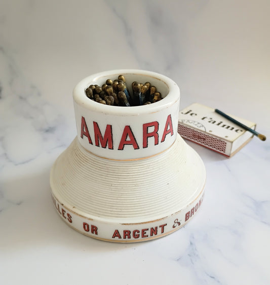 Vintage French Red Amara Nice Advertising Match Striker