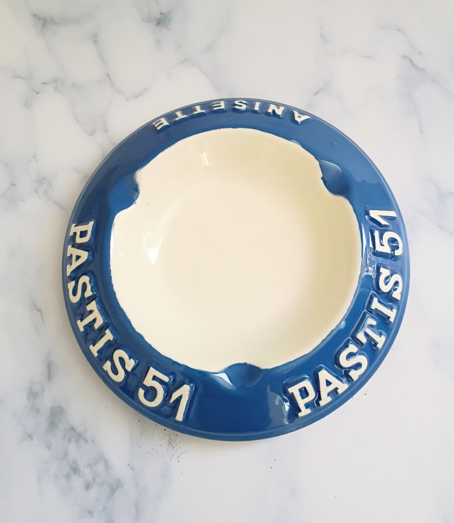 Vintage French Blue Pastis 51 Anisette Ashtray