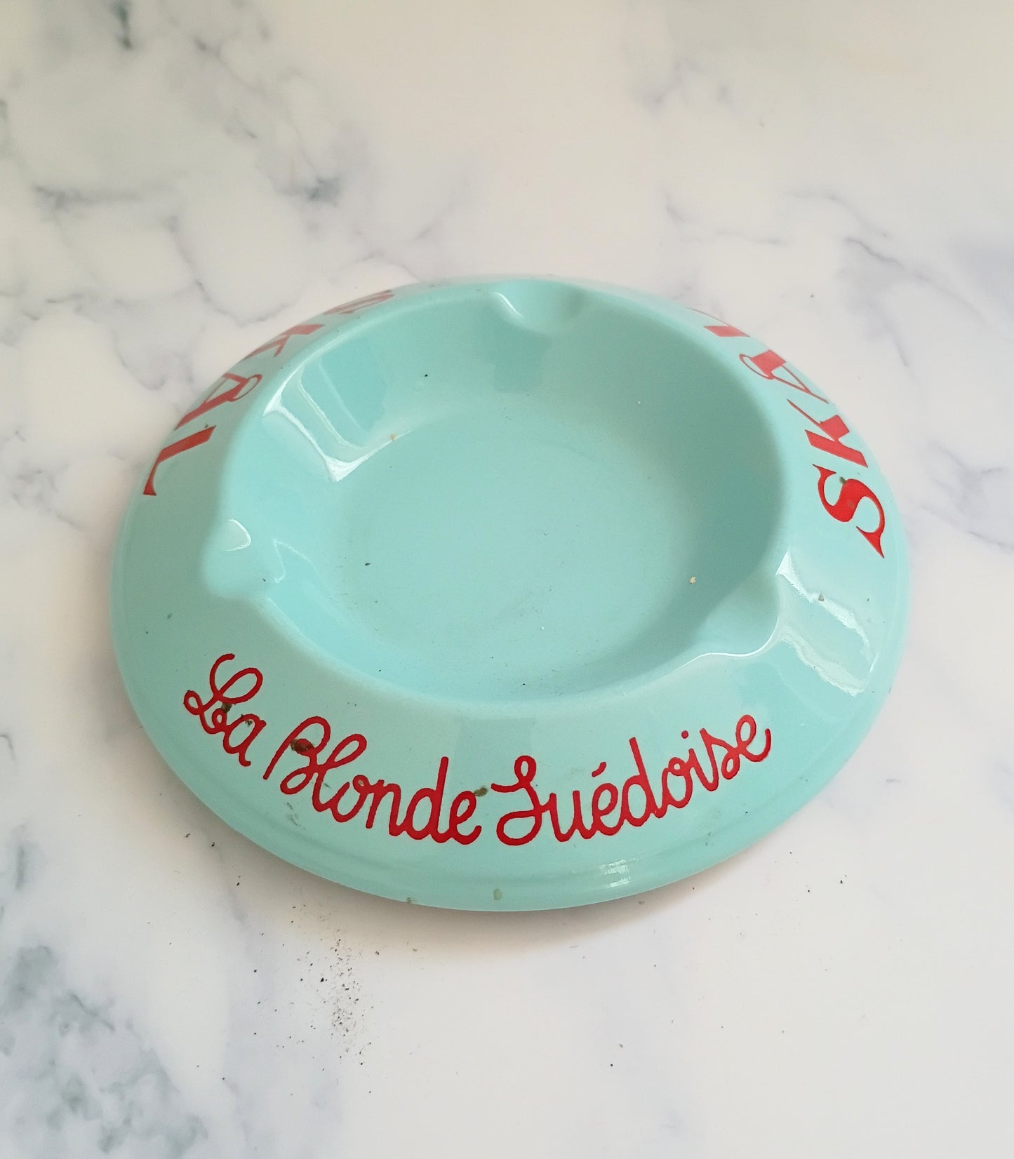 Vintage Blue Skål Ashtray