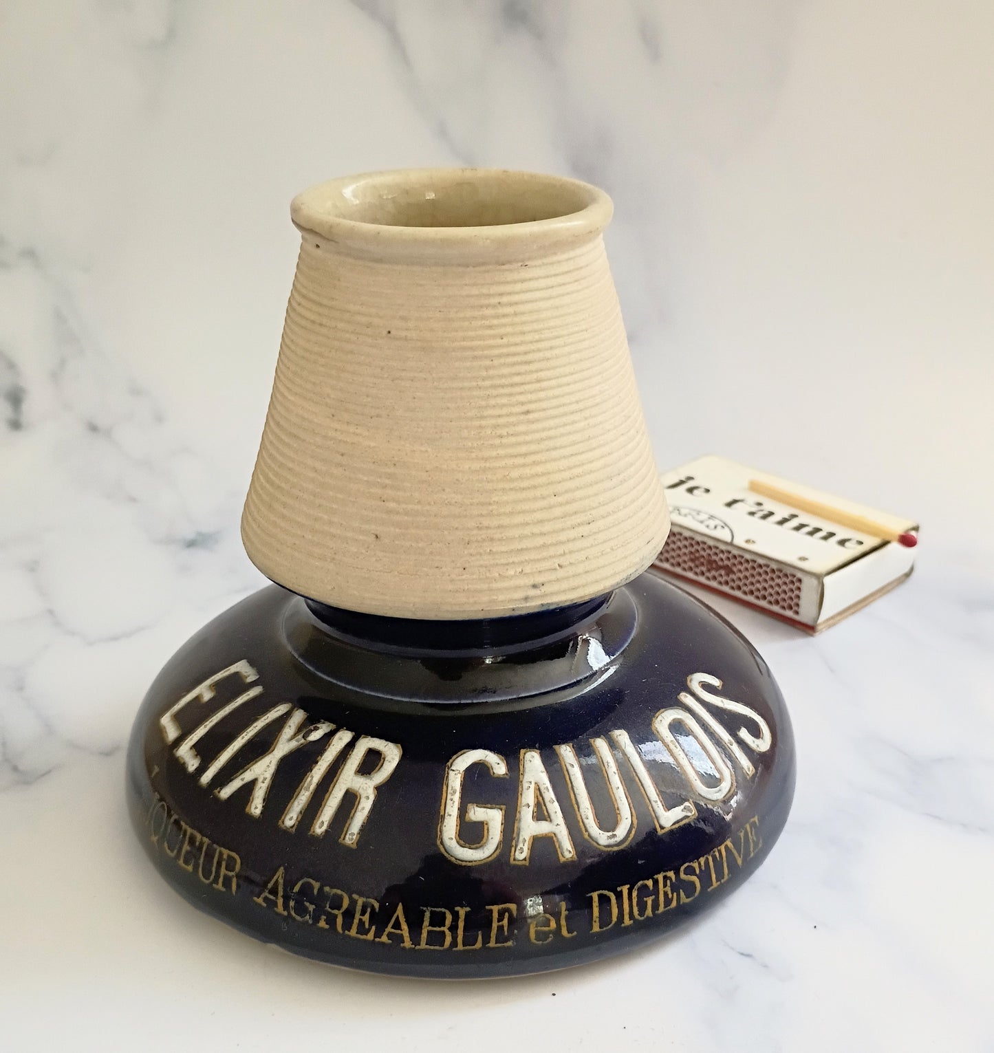 Vintage French Ink Blue Elixir Gaulois Match Striker