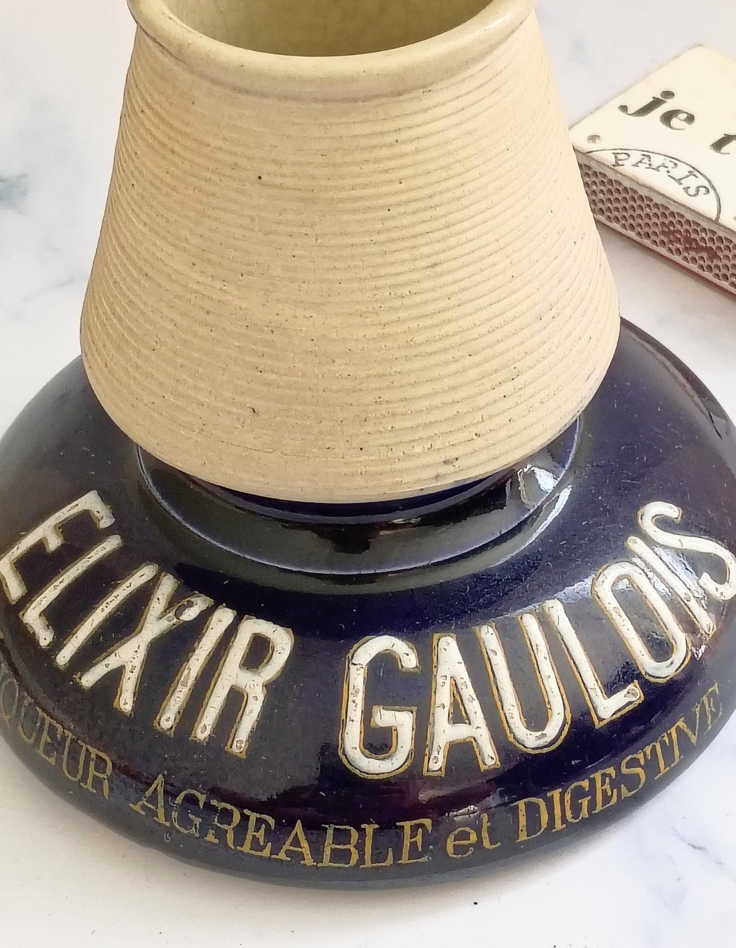 Vintage French Ink Blue Elixir Gaulois Match Striker