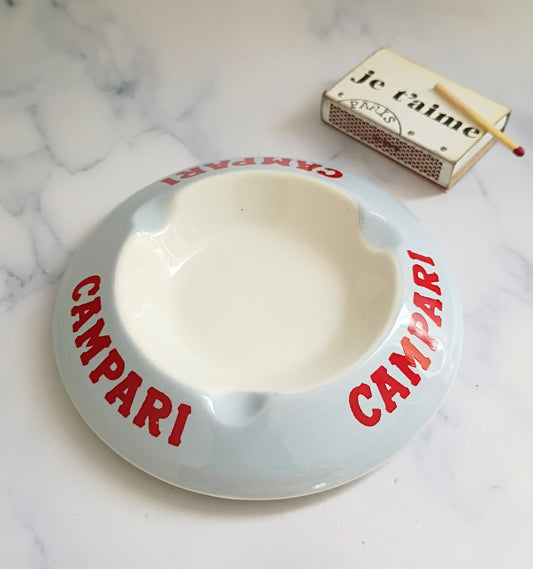 Vintage French Blue Campari Ashtray