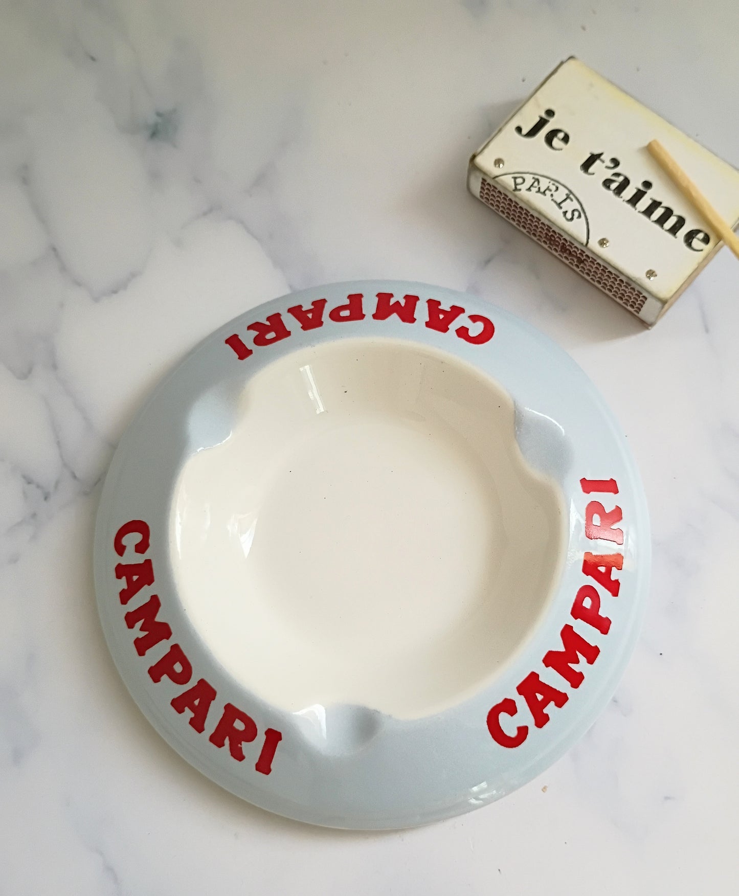 Vintage French Blue Campari Ashtray