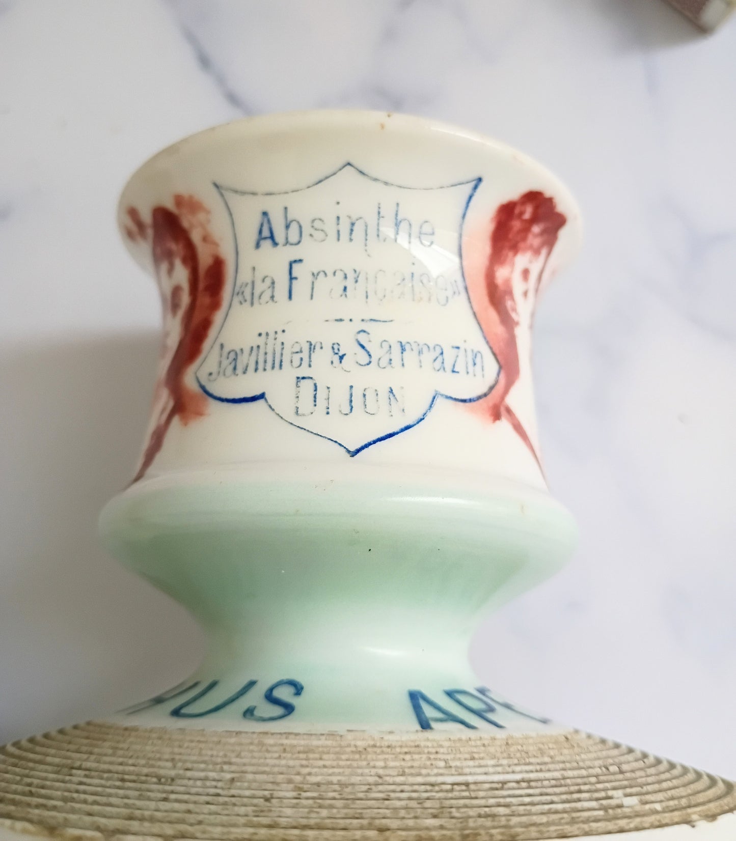 Antique French Light Blue Creme Cassis Advertising Match Striker