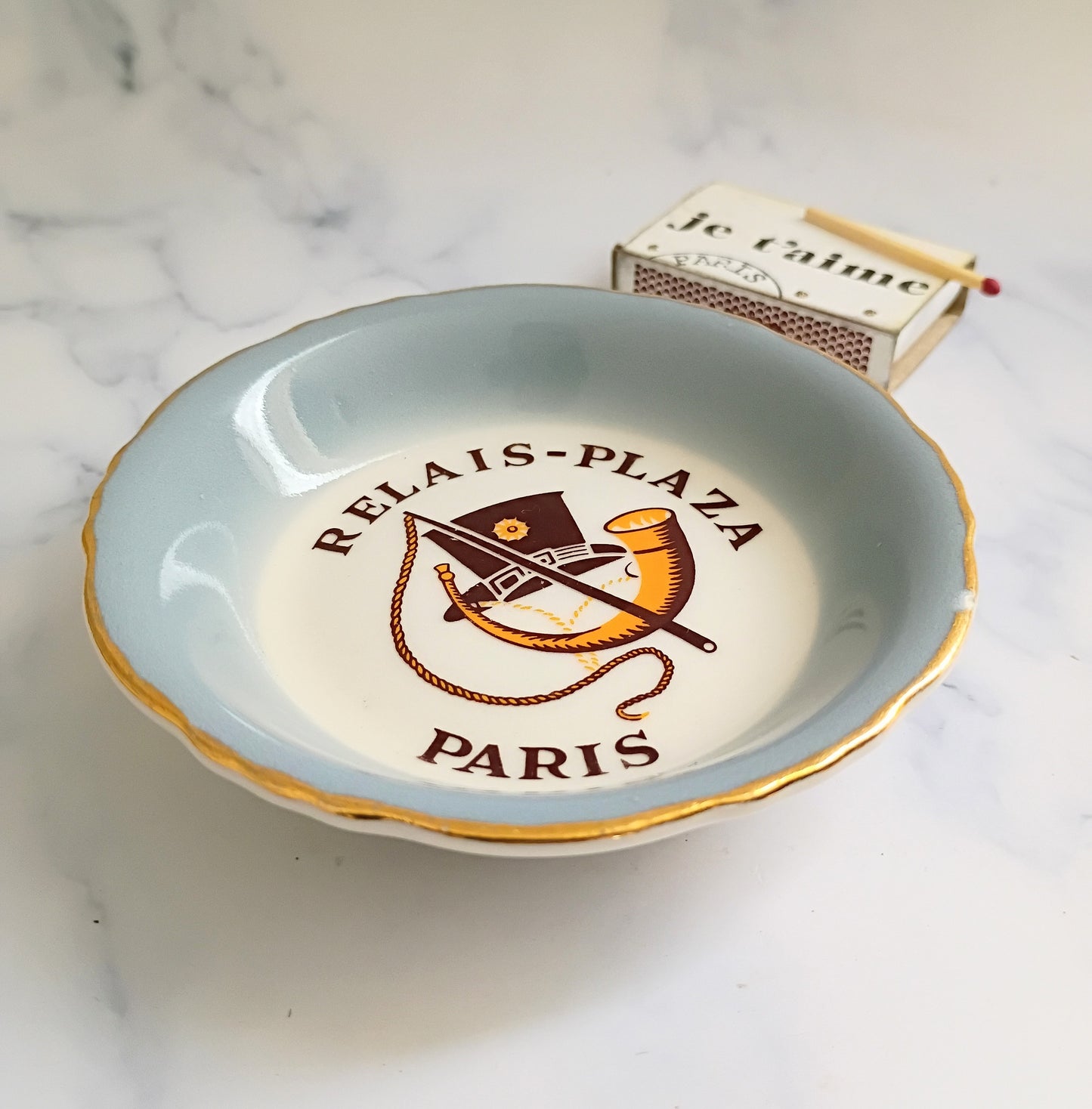 Vintage French Brasserie Relais Plaza Ashtray, Paris Bistro Table Decor