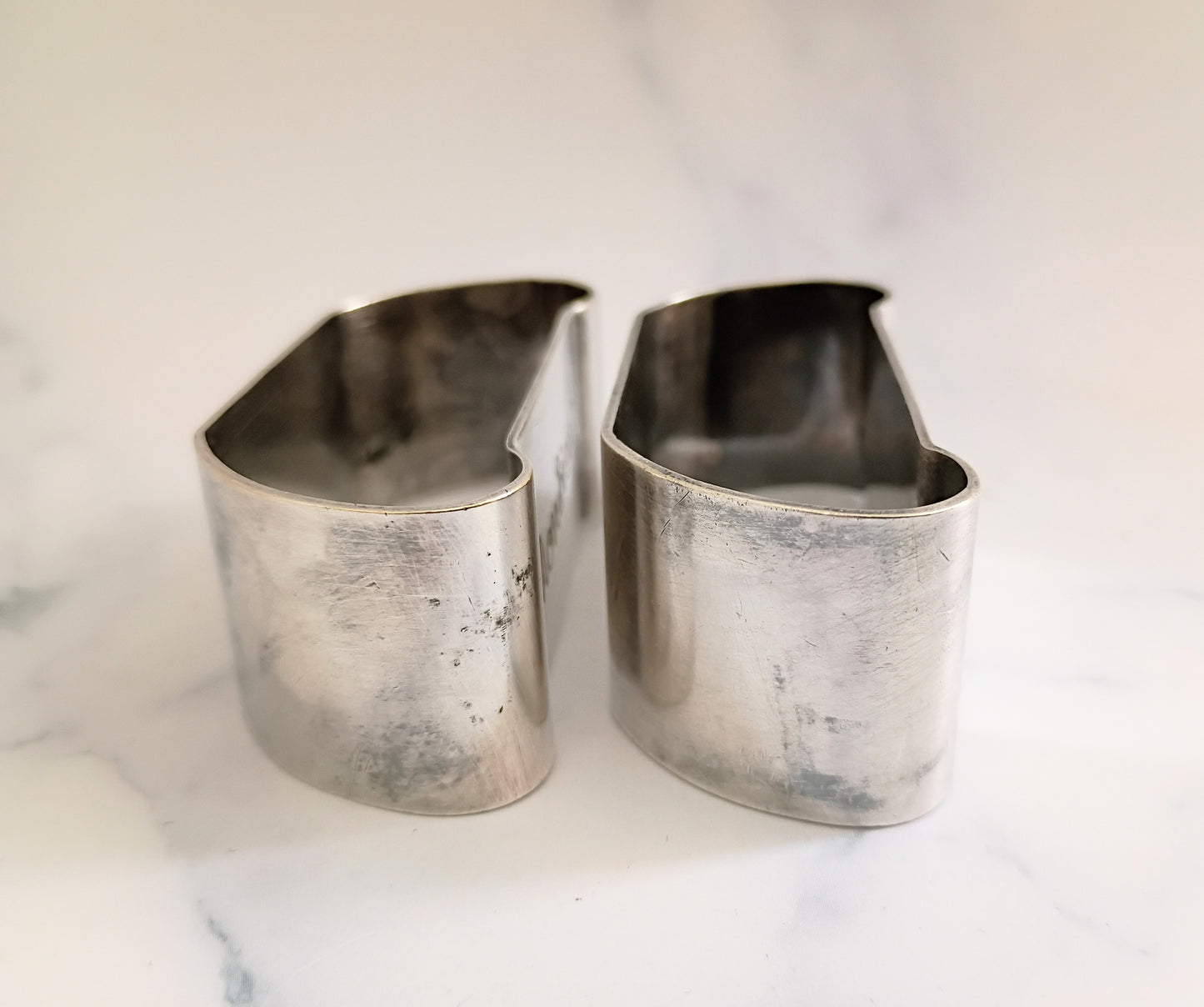 French Vintage Silver Plated Monsieur & Madame Napkin Rings