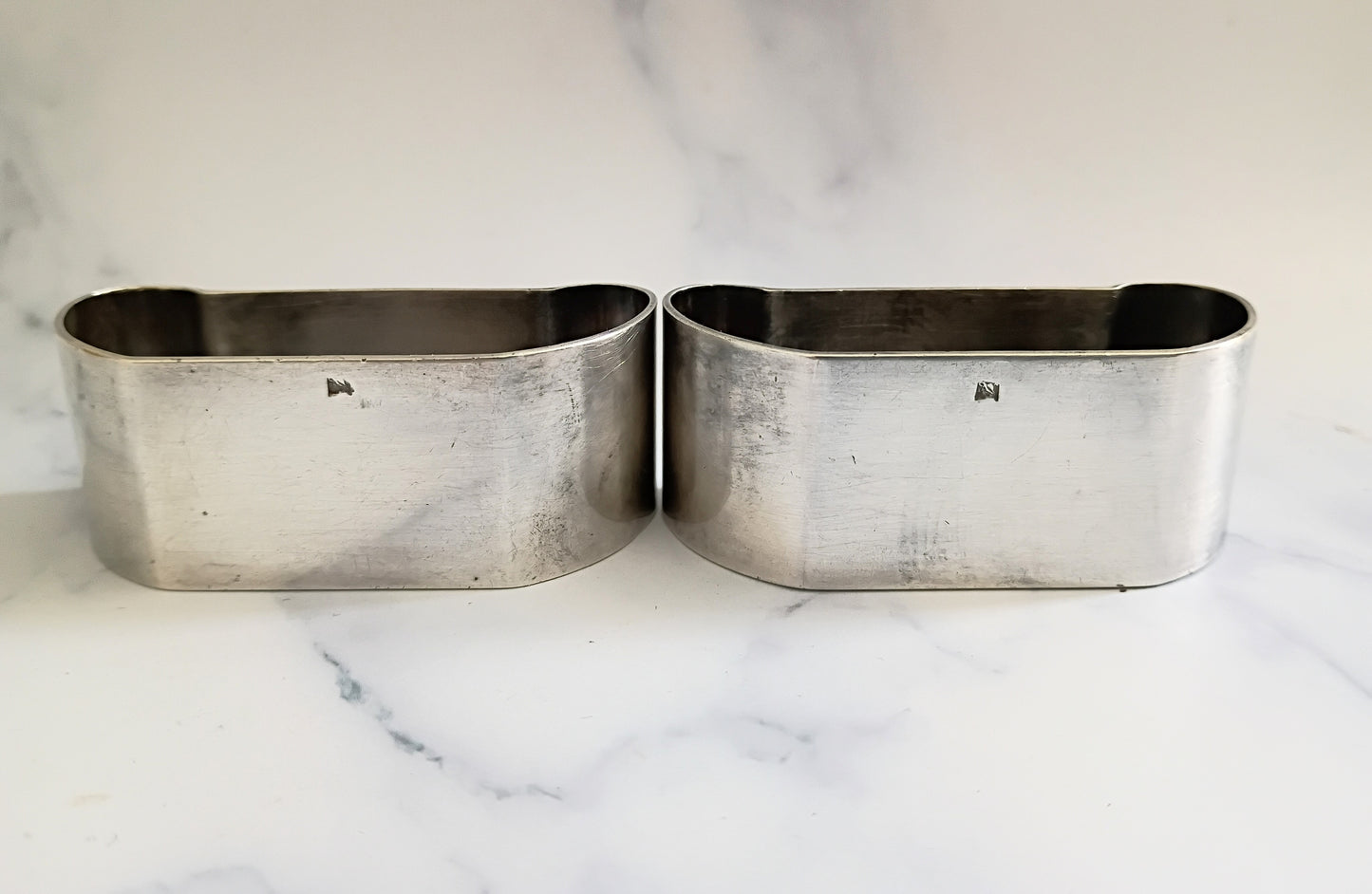 French Vintage Silver Plated Monsieur & Madame Napkin Rings