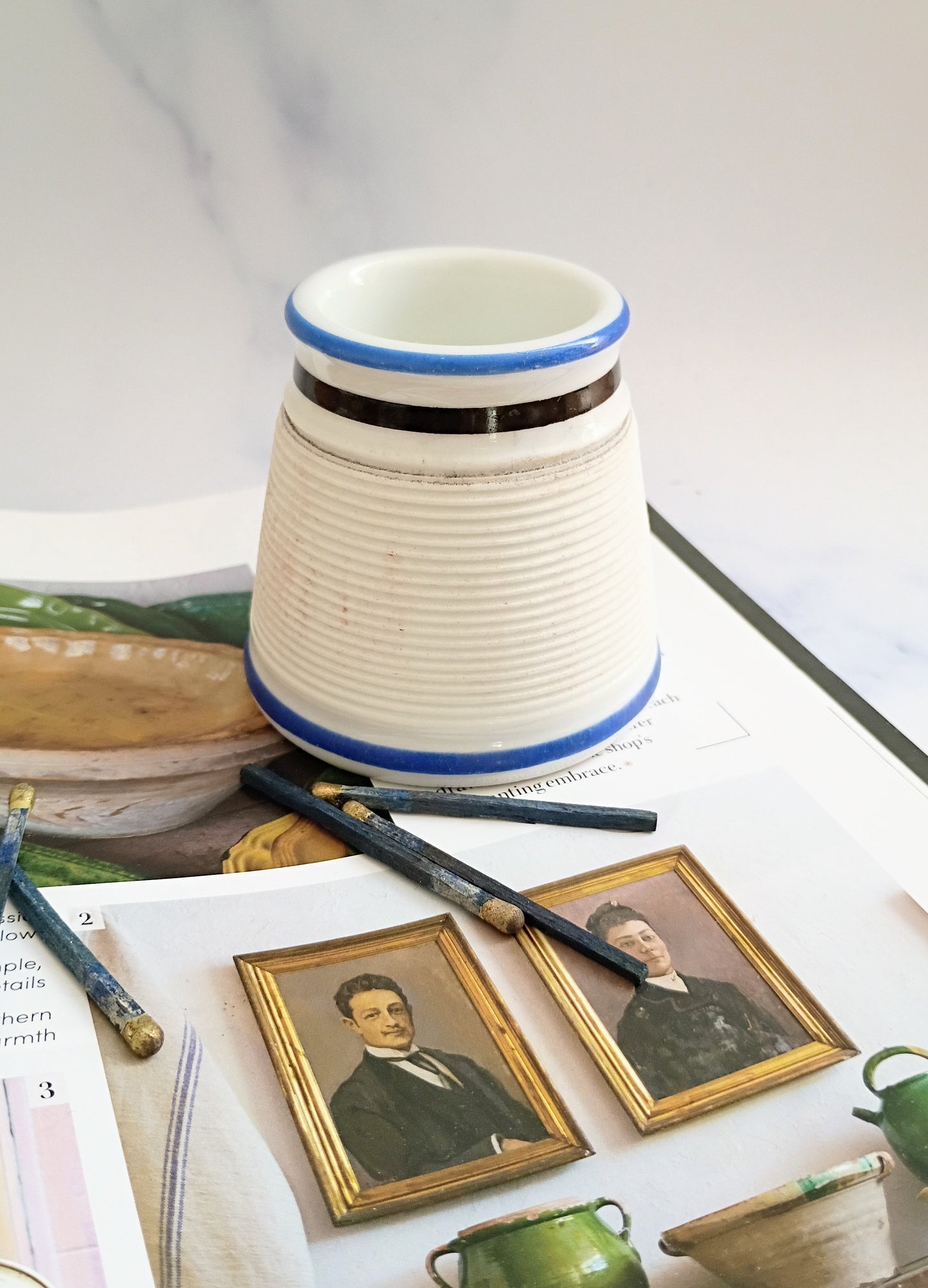 Vintage French Blue Stripe Match Striker
