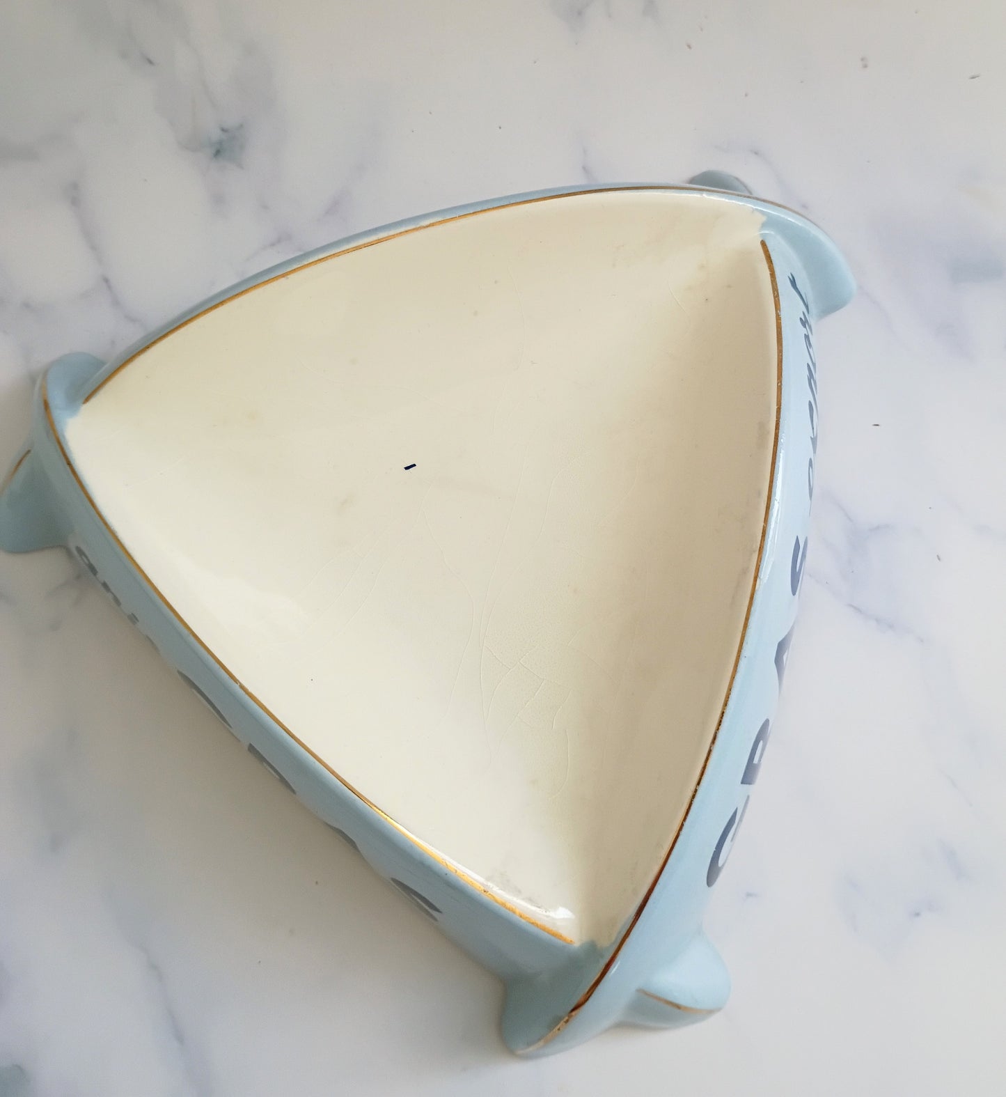 Vintage French Blue Anis Gras Advertising Ashtray
