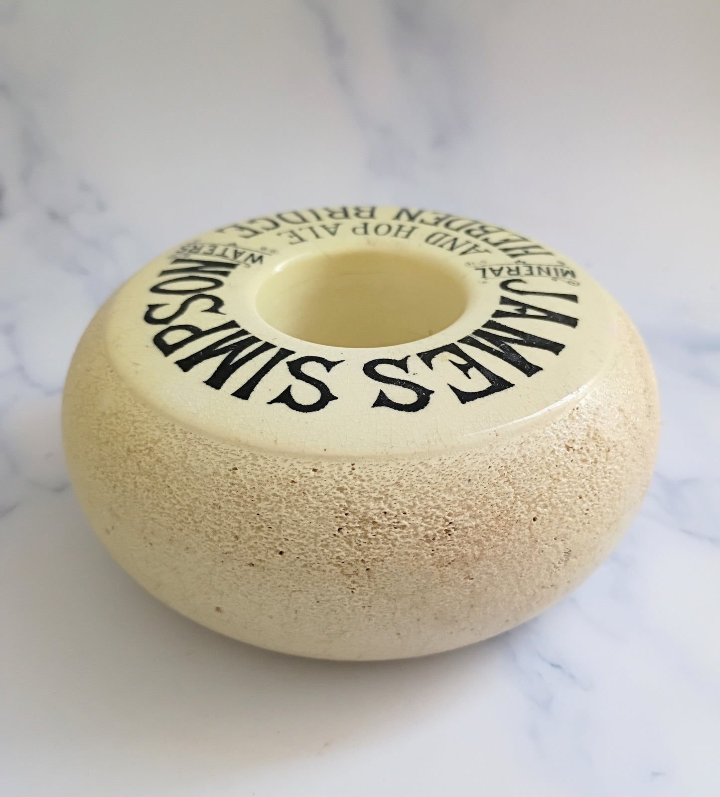 Antique English Pub Advertising Match Striker Holder, James Simpson Hop Ale