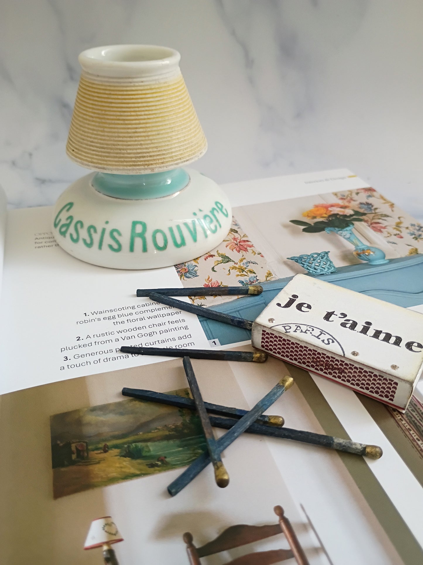French Turquoise Cassis Mugnier Advertising Match Striker