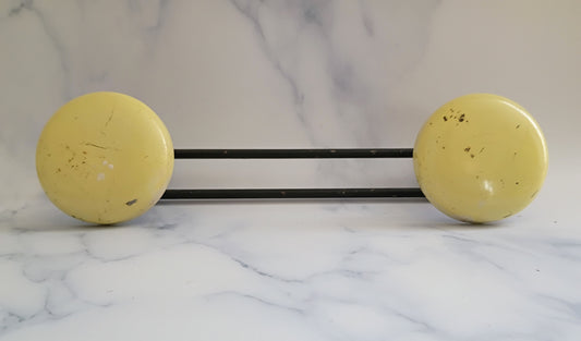 Vintage French Mid-Century Yellow Metal Coat Rack