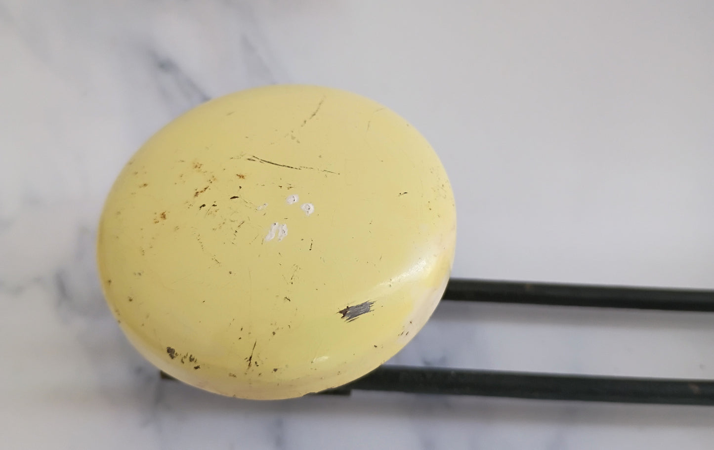 Vintage French Mid-Century Yellow Metal Coat Rack