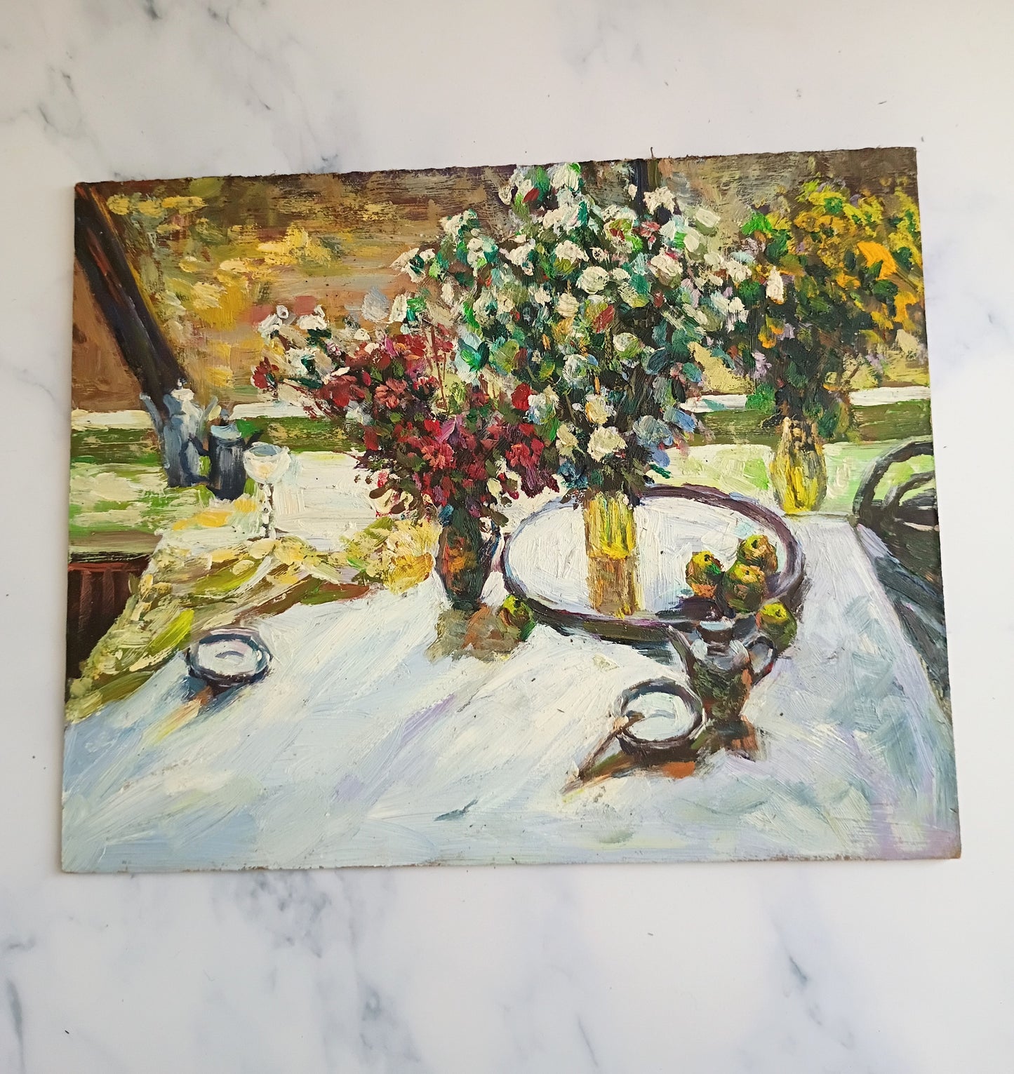 French Vintage Bouquet Floral Still Life Painting