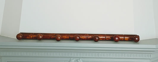 Antique French Faux Bamboo Coat Hat Rack - 7 Hooks