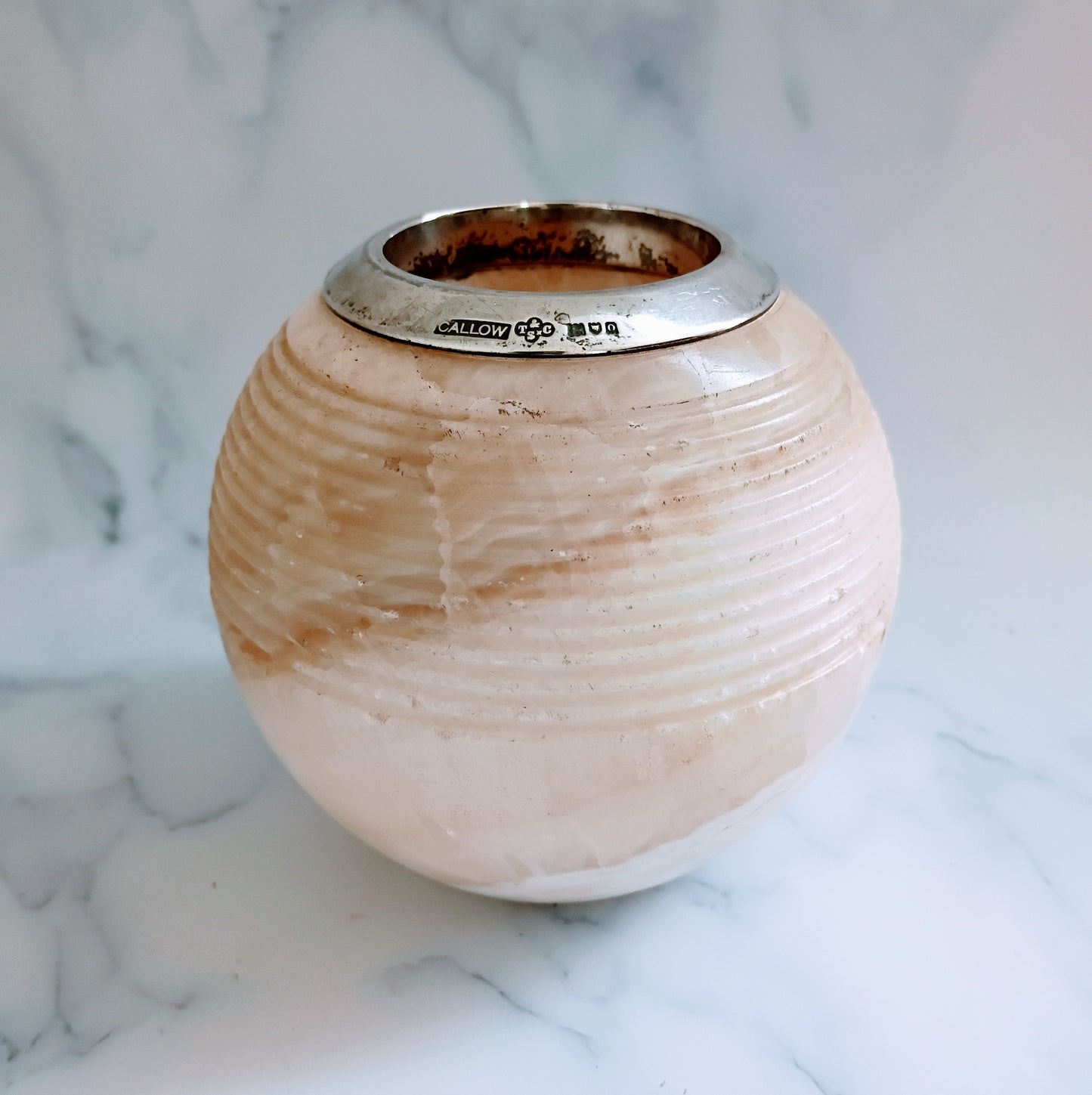 Antique Large Edwardian Marble Match Striker 1909